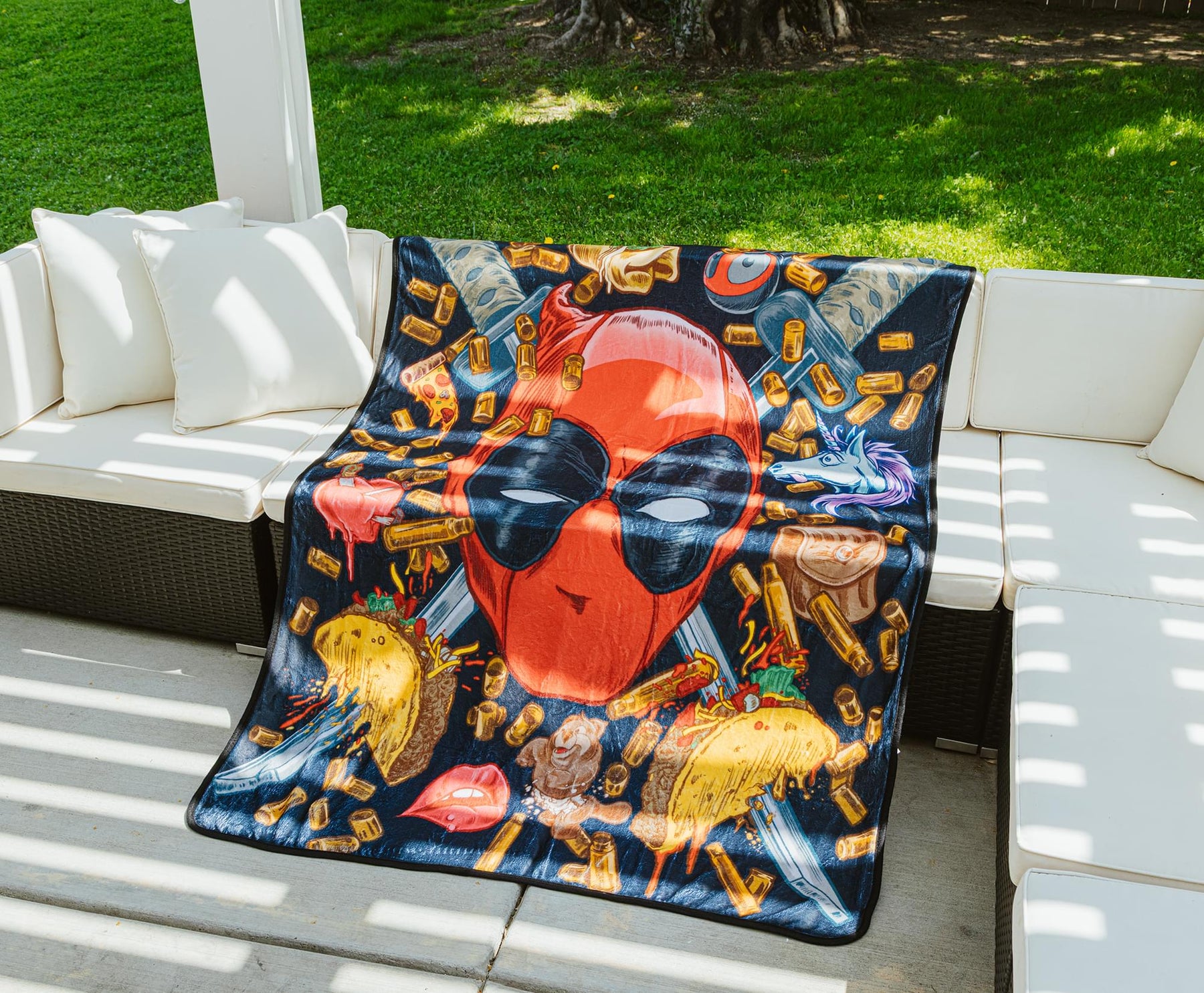 Marvel Deadpool Icons Fleece Throw Blanket | 45 x 60 Inches