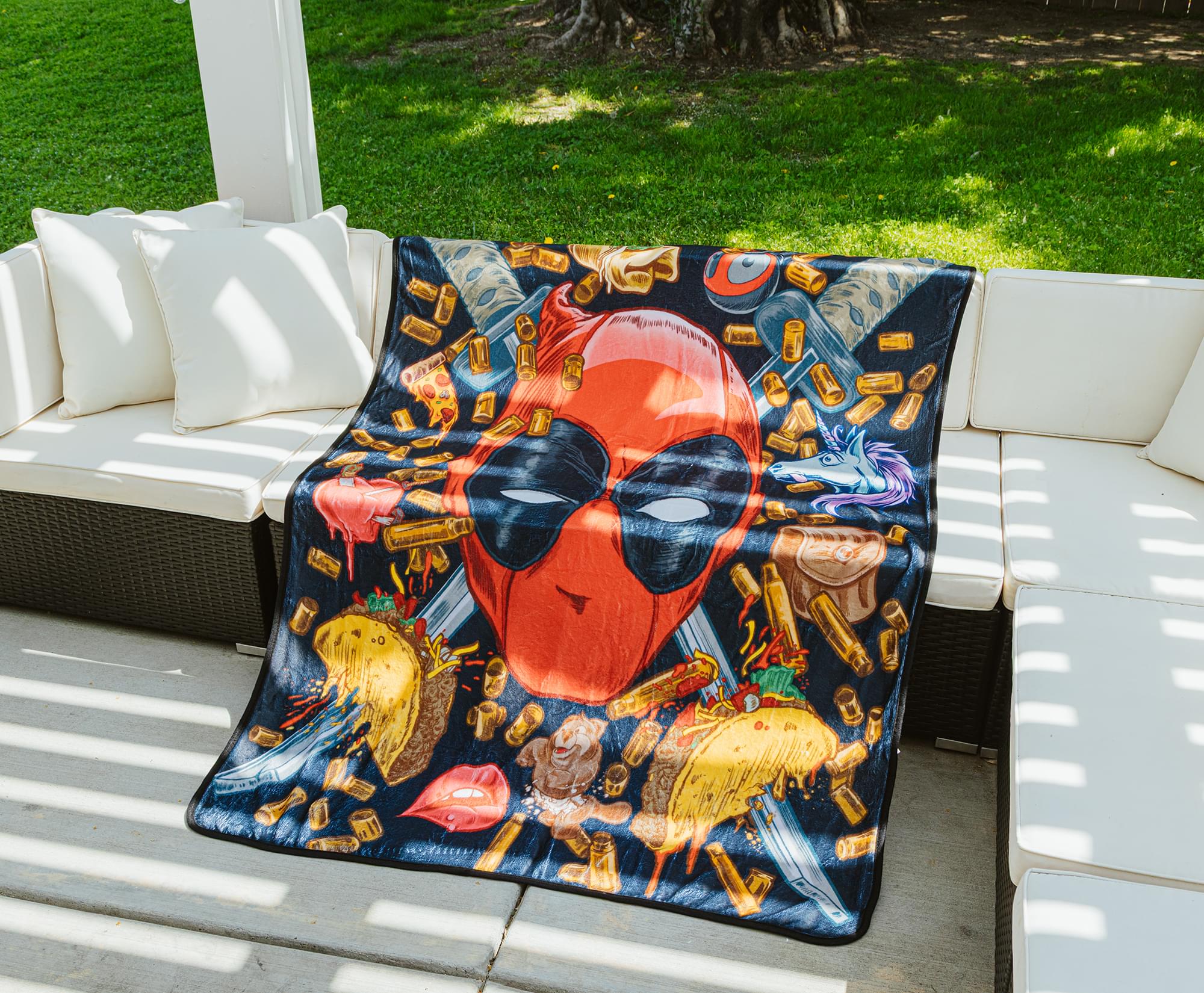 Marvel Deadpool Icons Fleece Throw Blanket | 45 x 60 Inches