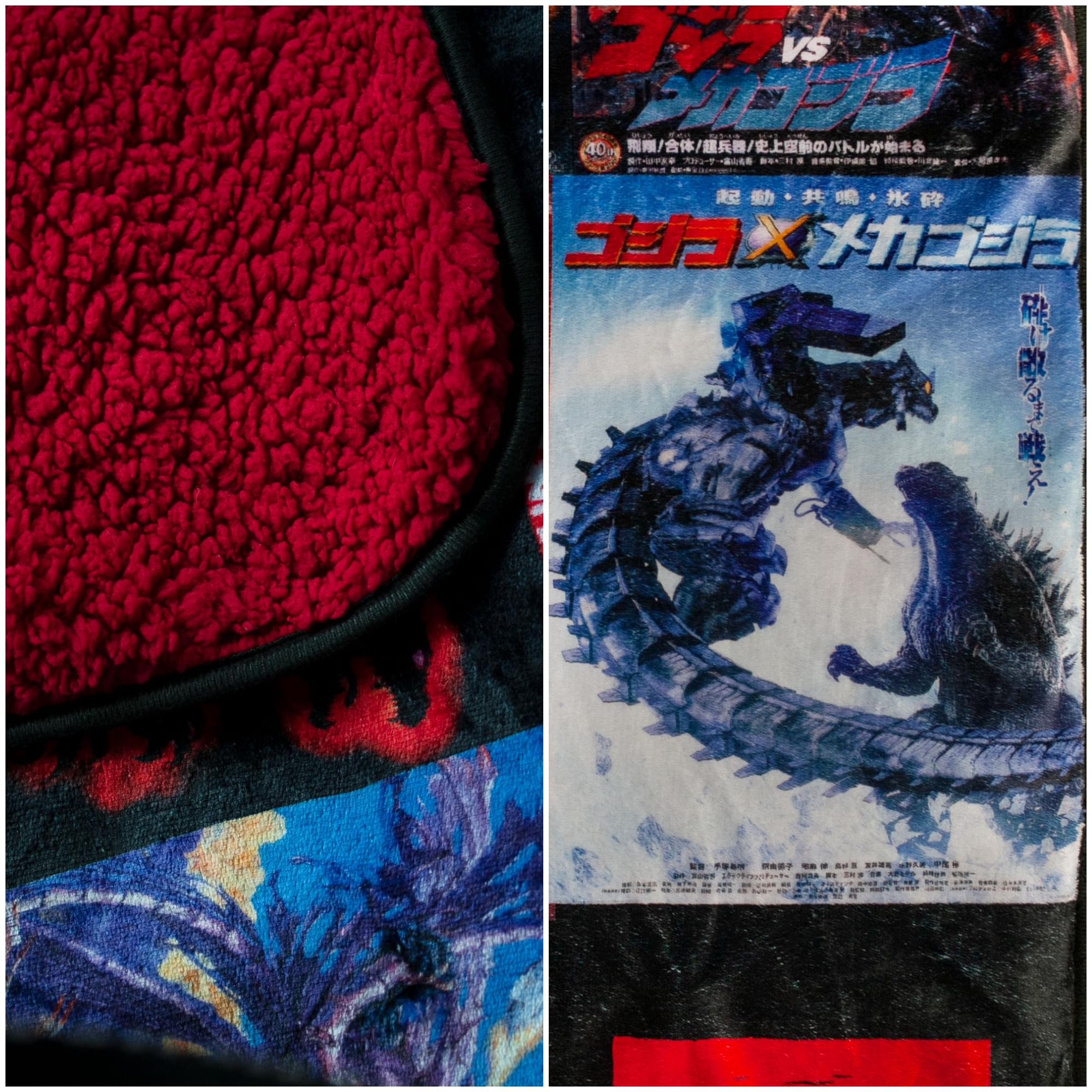 Godzilla Movie Poster Oversized Fleece Throw Blanket | 76 x 54 Inches