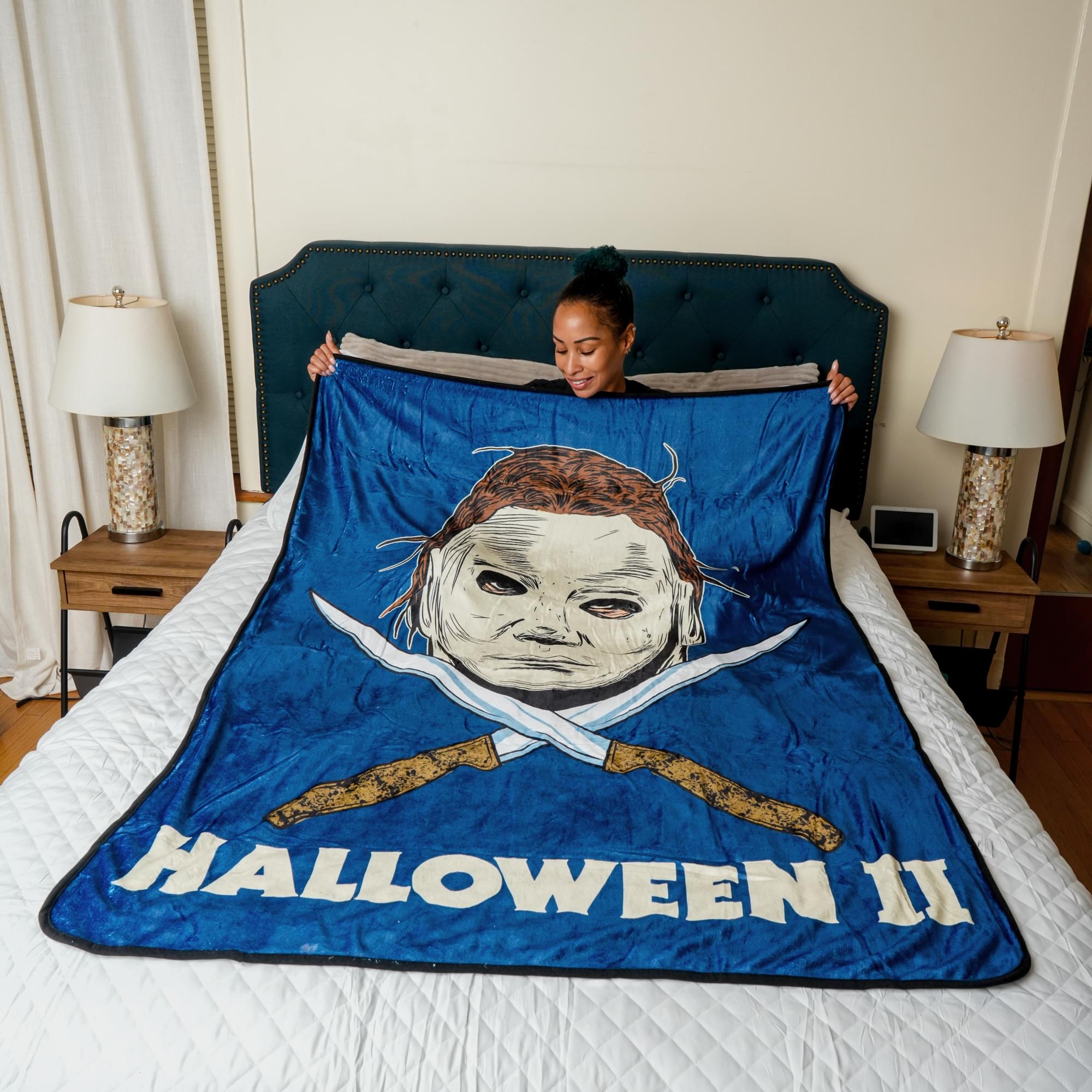 Halloween II Michael Myers Face Fleece Throw Blanket | 45 x 60 Inches