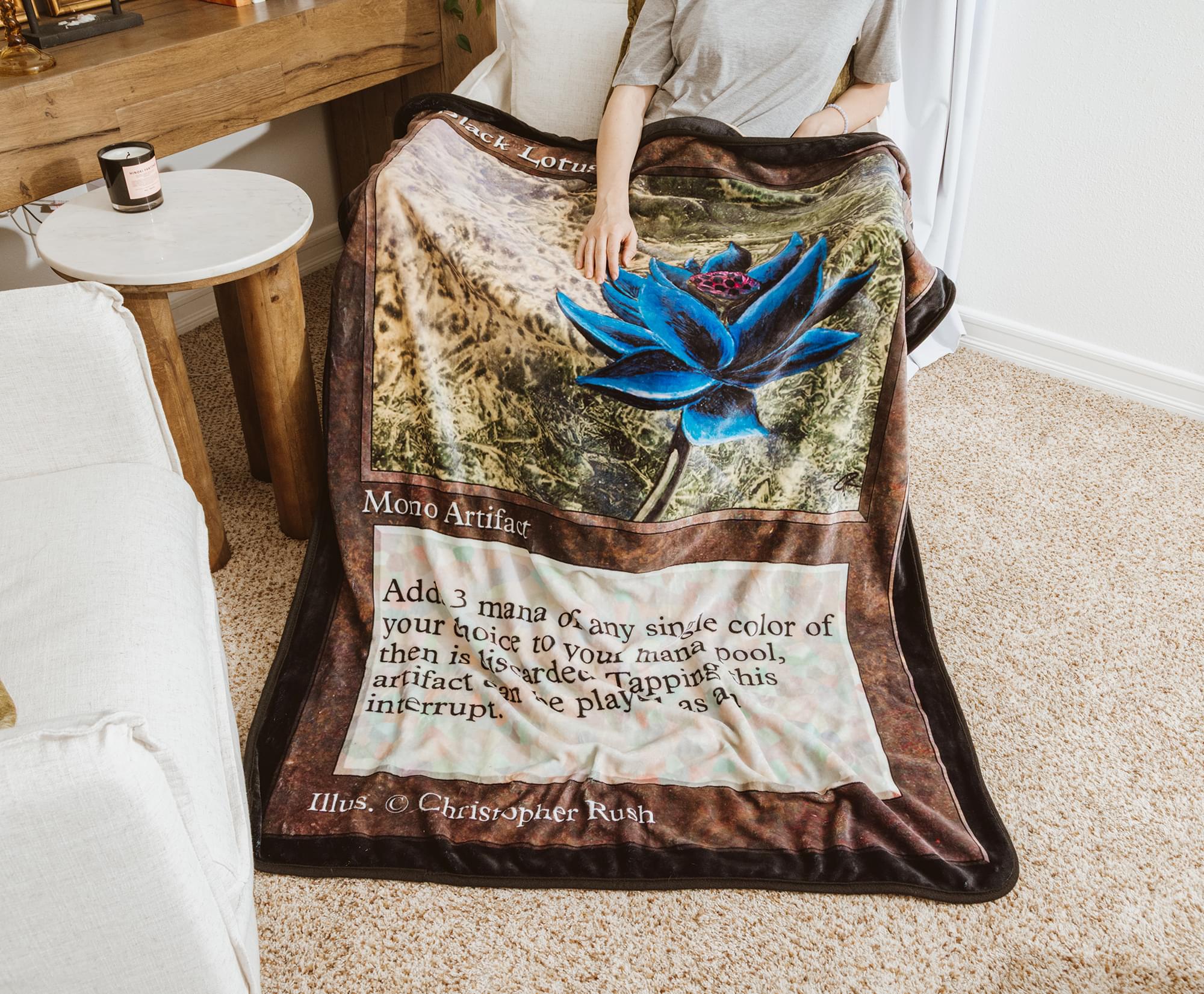 Magic: The Gathering Black Lotus Card Double-Sided Fleece Throw Blanket | 45 x 60 Inches