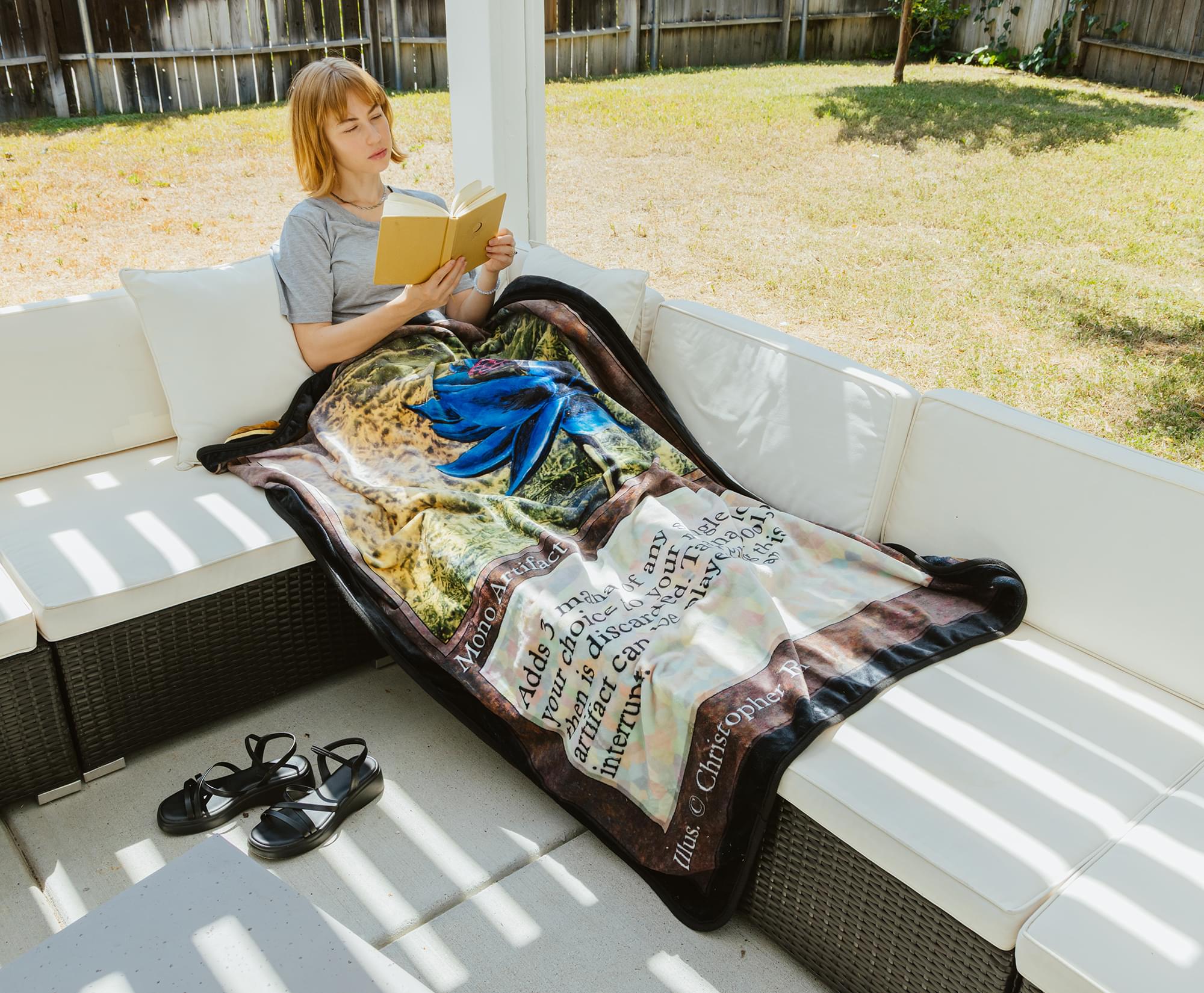 Magic: The Gathering Black Lotus Card Double-Sided Fleece Throw Blanket | 45 x 60 Inches