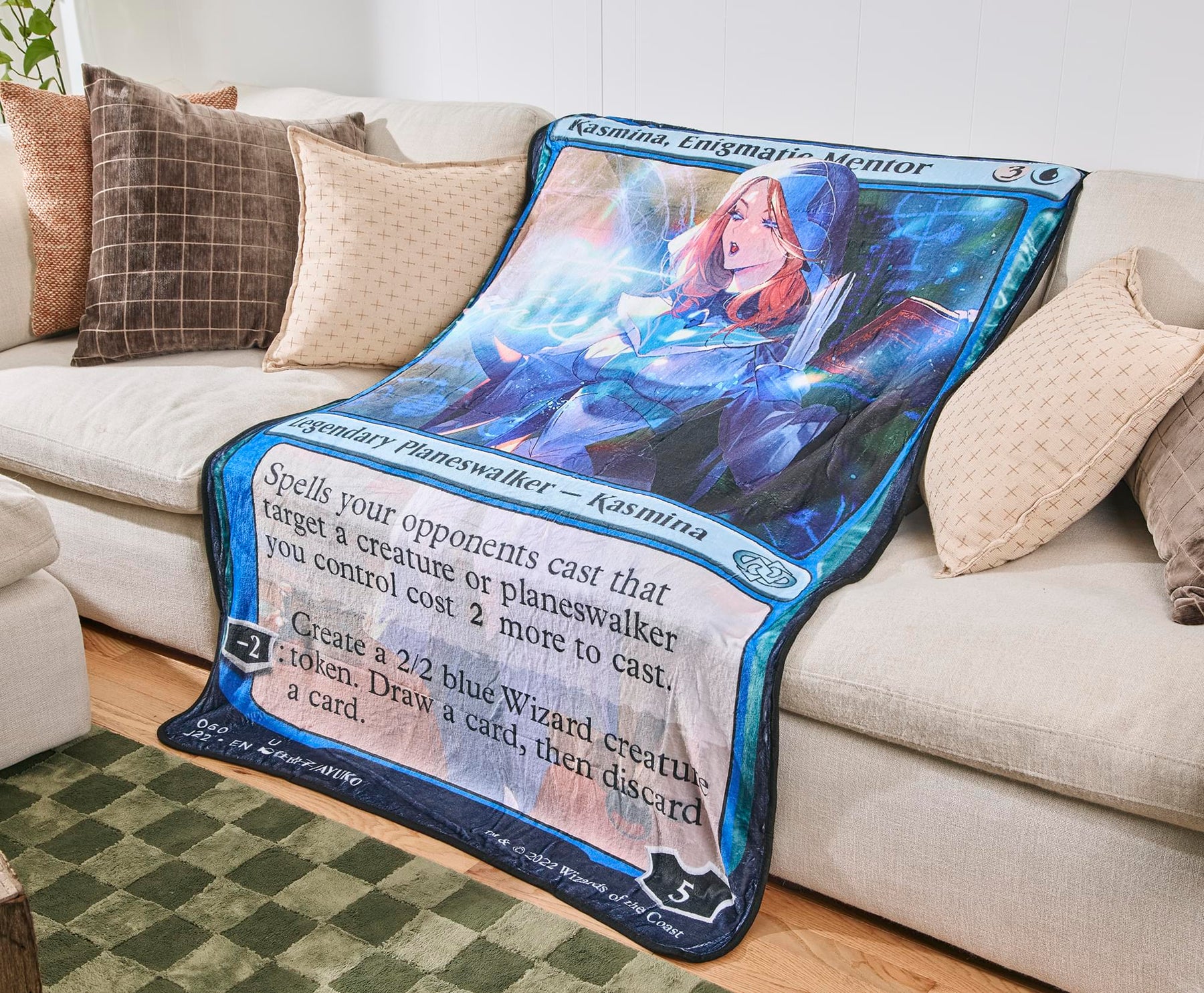 Magic: The Gathering Kasmina Card Fleece Throw Blanket | 45 x 60 Inches