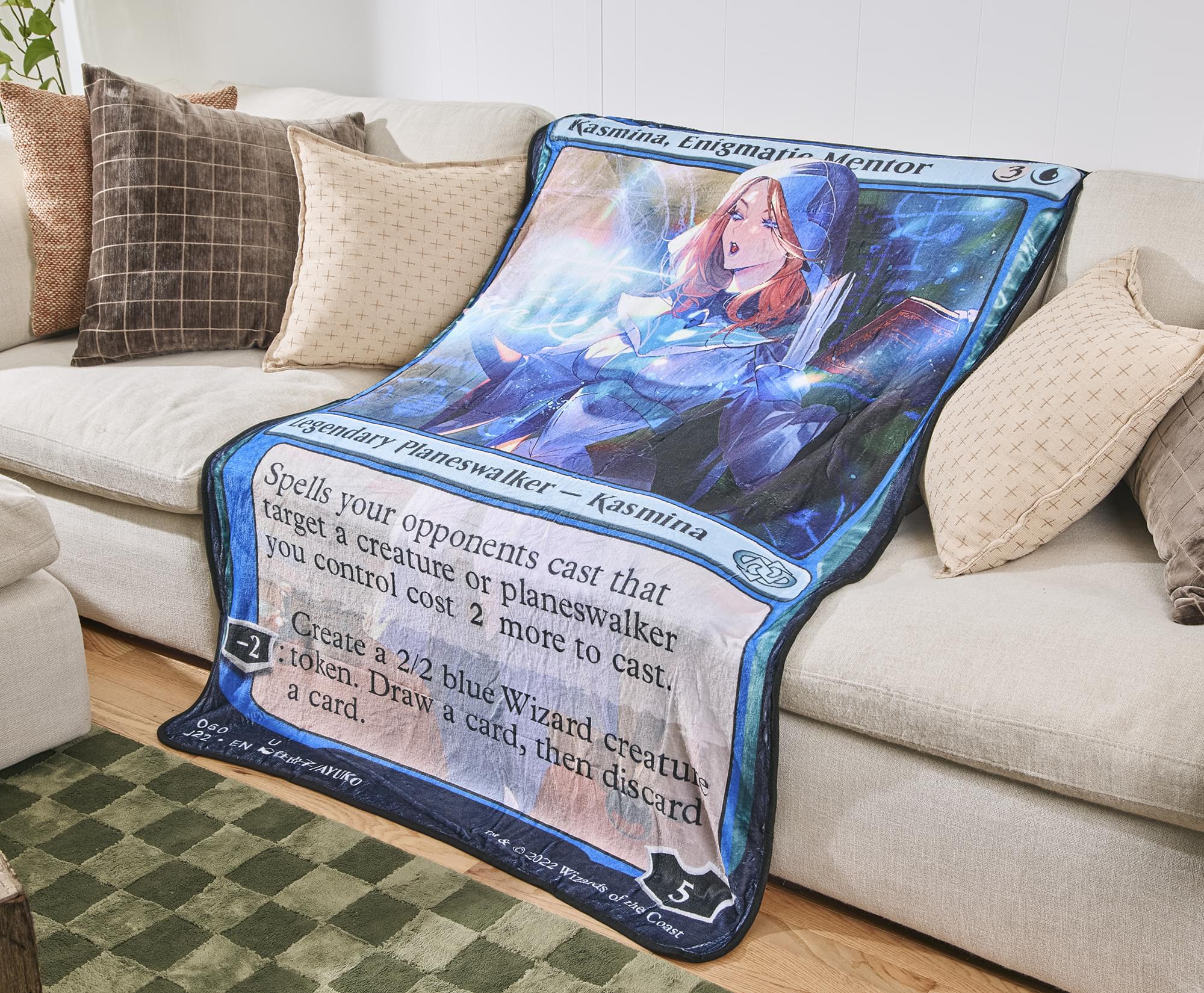 Magic: The Gathering Kasmina Card Fleece Throw Blanket | 45 x 60 Inches