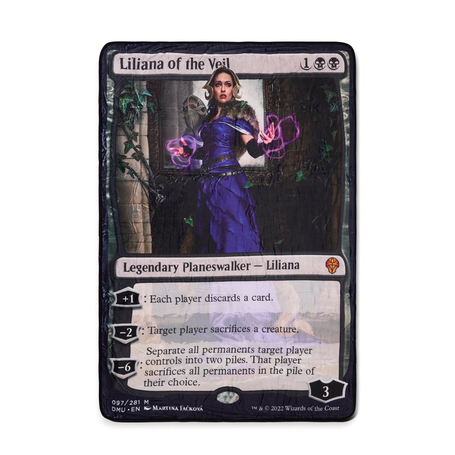 Magic: The Gathering Liliana Of Veil Card Fleece Throw Blanket | 45 x 60 Inches