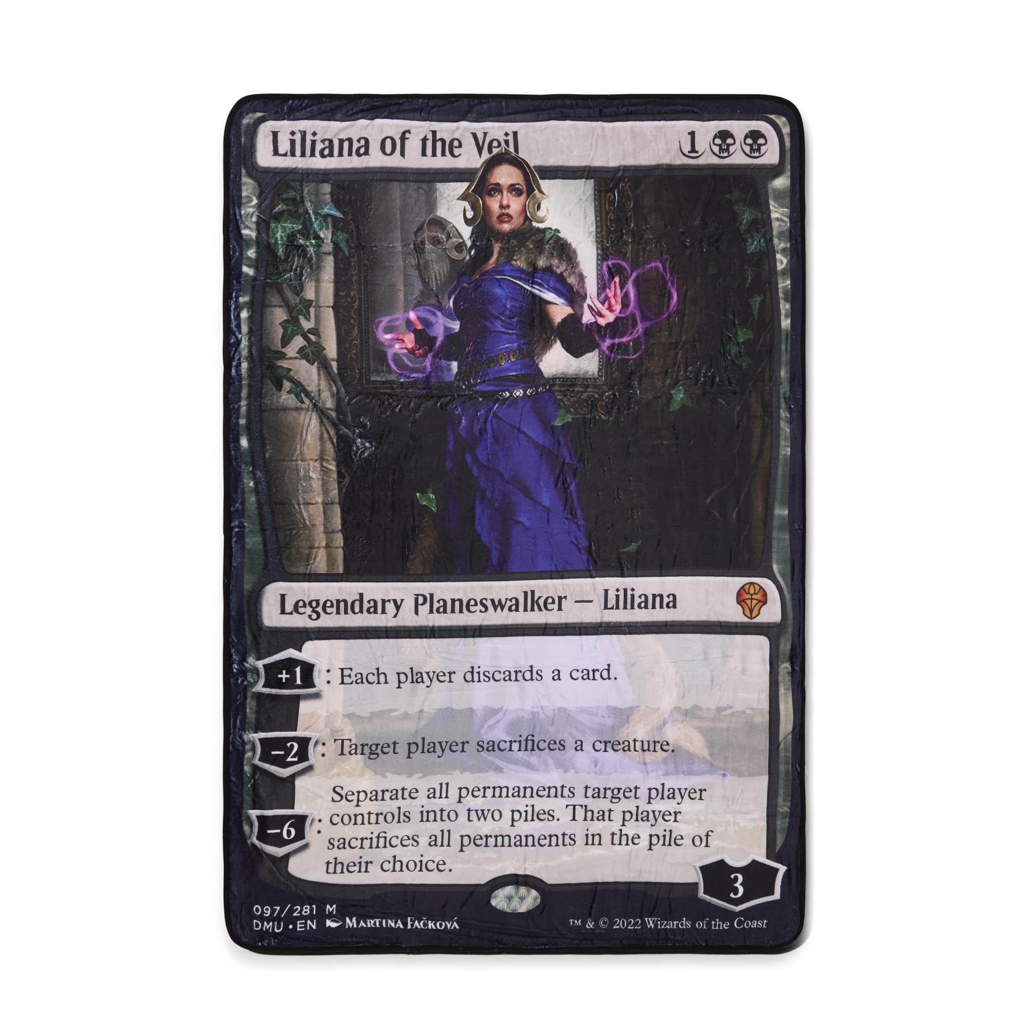 Magic: The Gathering Liliana Of Veil Card Fleece Throw Blanket | 45 x 60 Inches