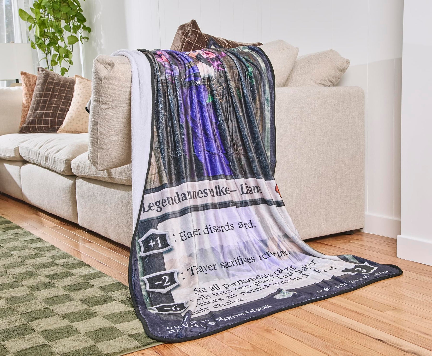 Magic: The Gathering Liliana Of Veil Card Fleece Throw Blanket | 45 x 60 Inches