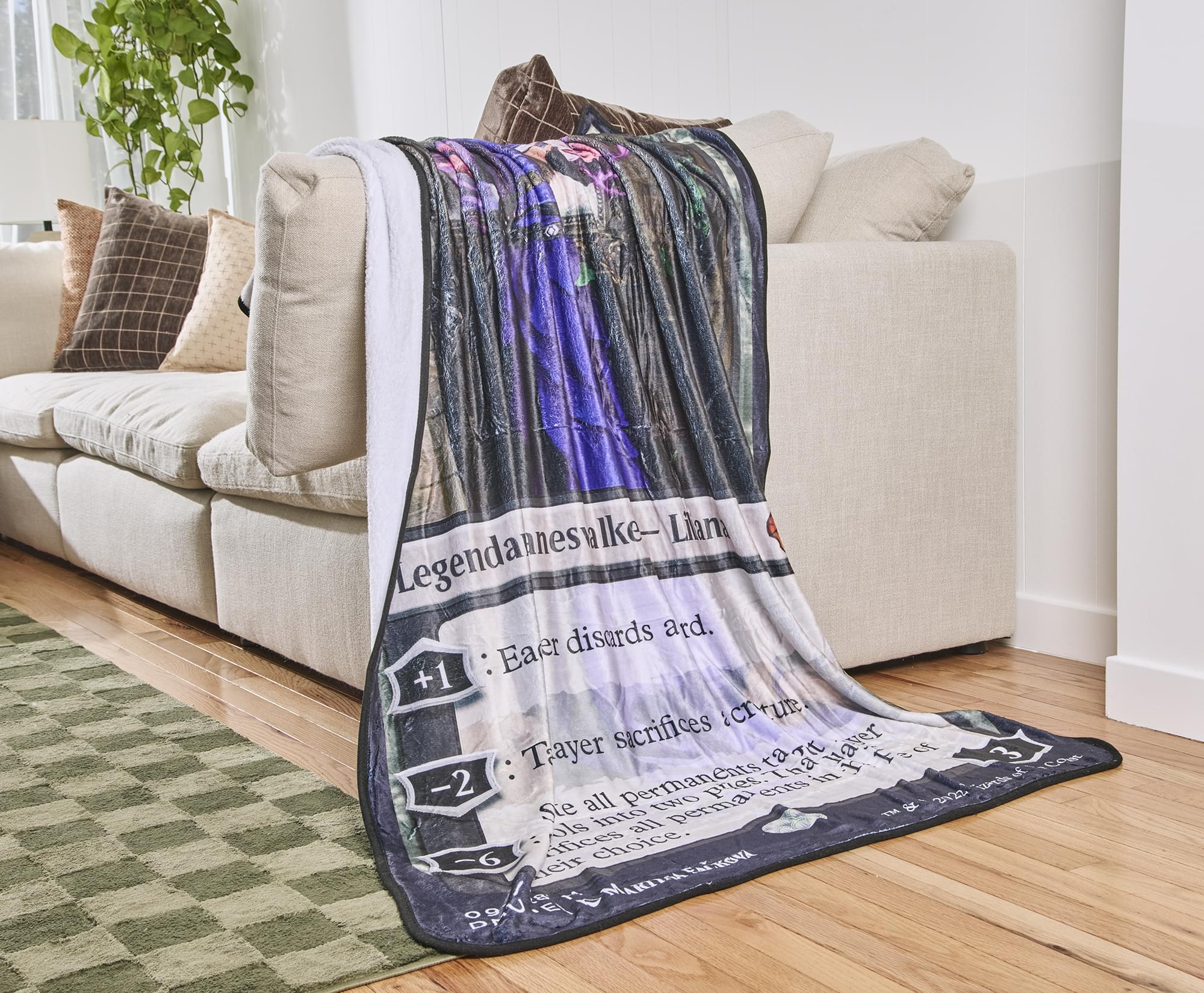 Magic: The Gathering Liliana Of Veil Card Fleece Throw Blanket | 45 x 60 Inches