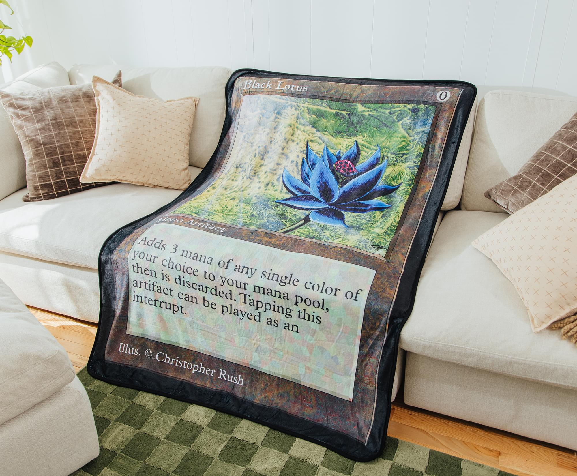 Magic: The Gathering Black Lotus Single-Sided Throw Blanket | 45 x 60 Inches