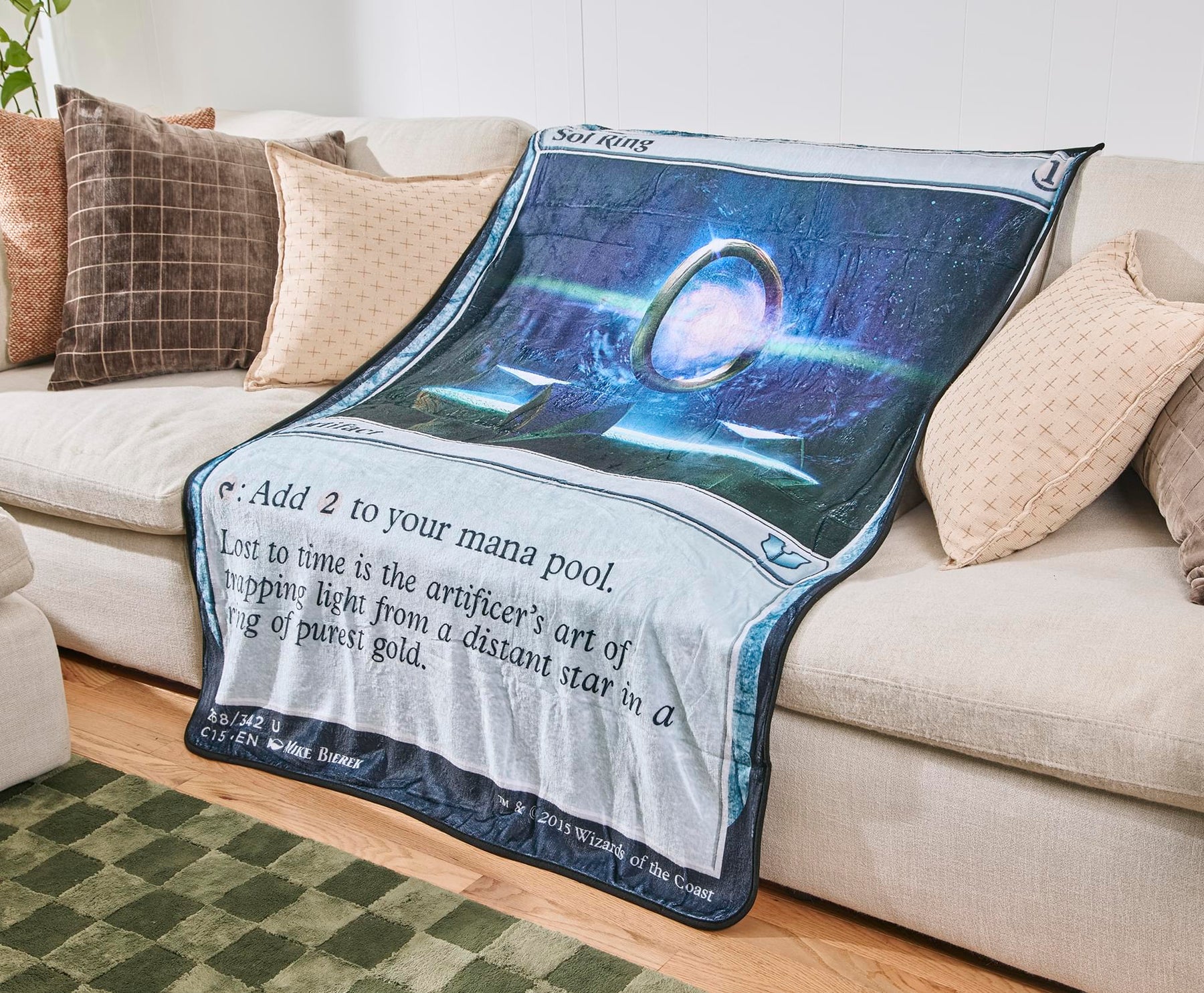 Magic: The Gathering Sol Ring Card Fleece Throw Blanket | 45 x 60 Inches