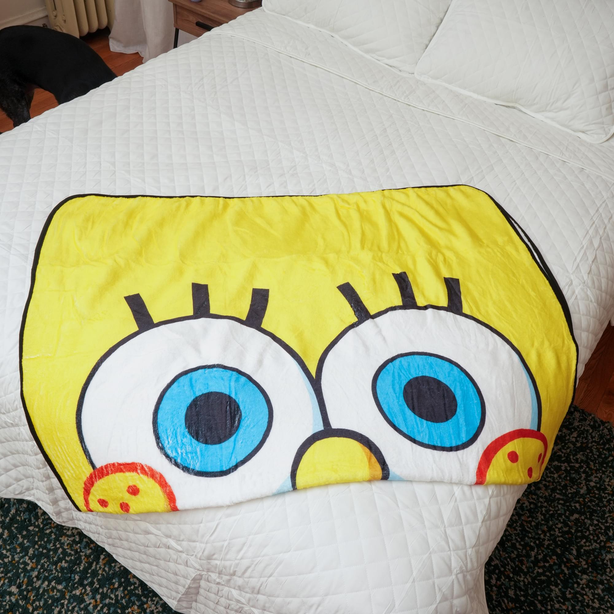 Nickelodeon SpongeBob SquarePants Face Fleece Throw Blanket | 45 x 60 Inches