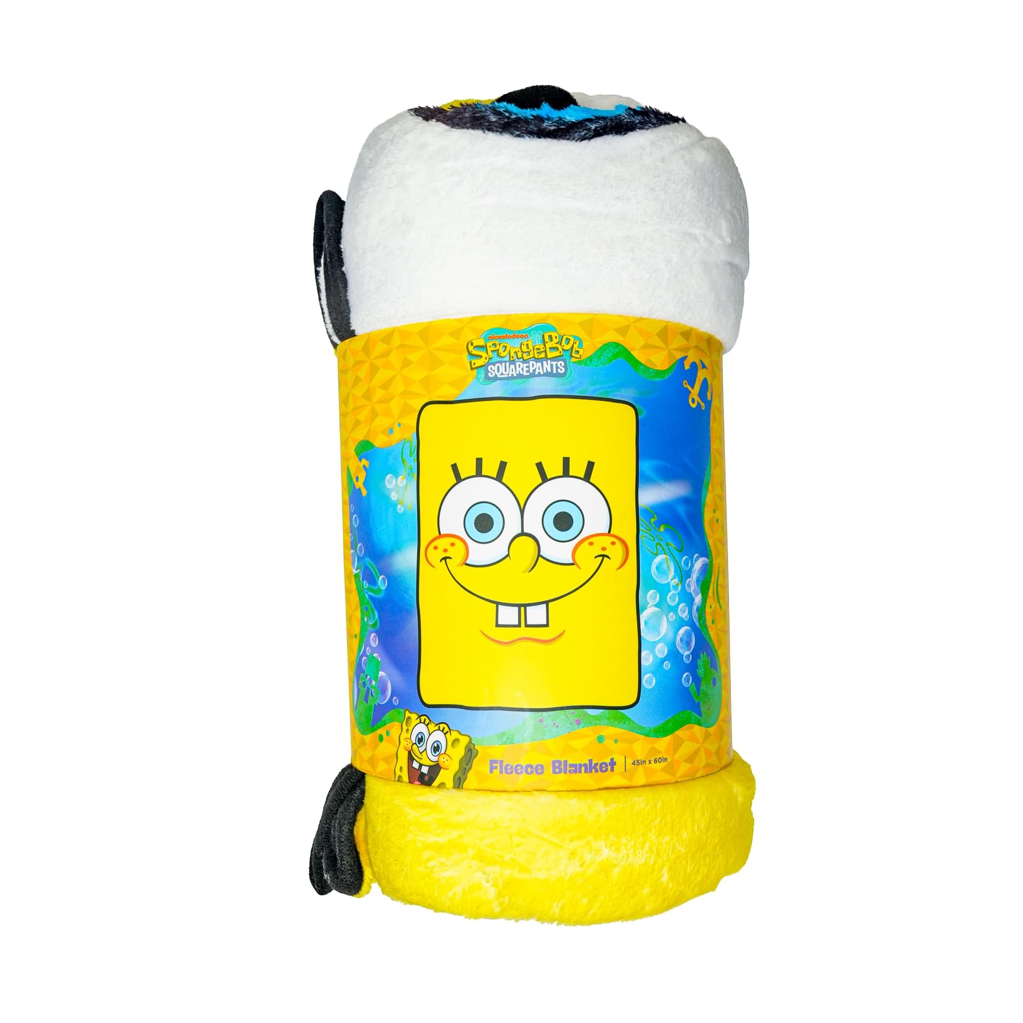 Nickelodeon SpongeBob SquarePants Face Fleece Throw Blanket | 45 x 60 Inches