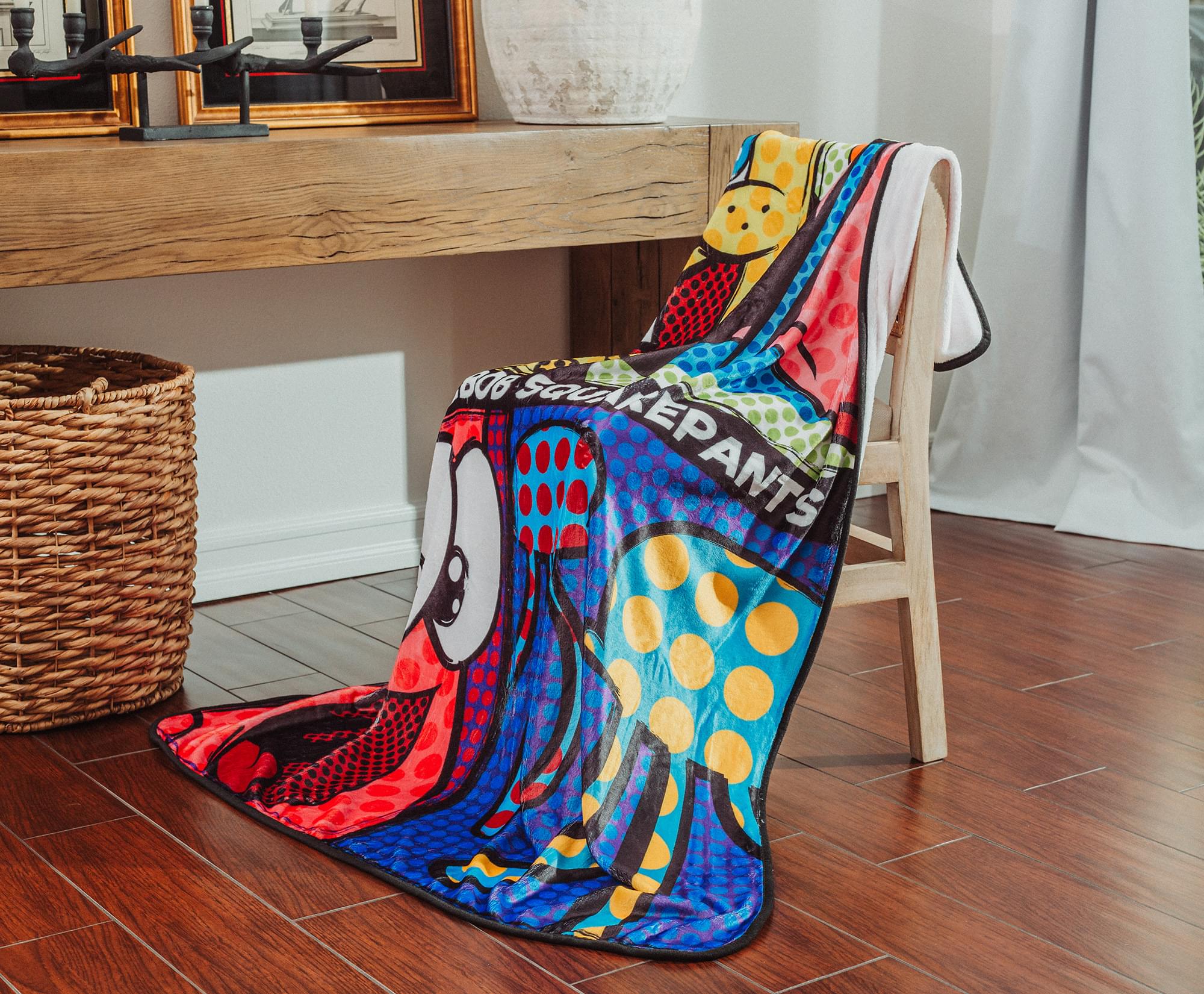 Nickelodeon SpongeBob SquarePants Character Grid Fleece Throw Blanket | 45 x 60 Inches