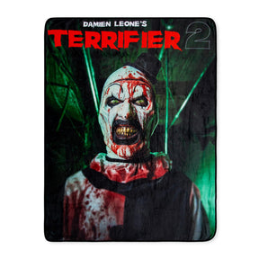 Terrifier 2 Art the Clown Fleece Throw Blanket | 45 x 60 Inches