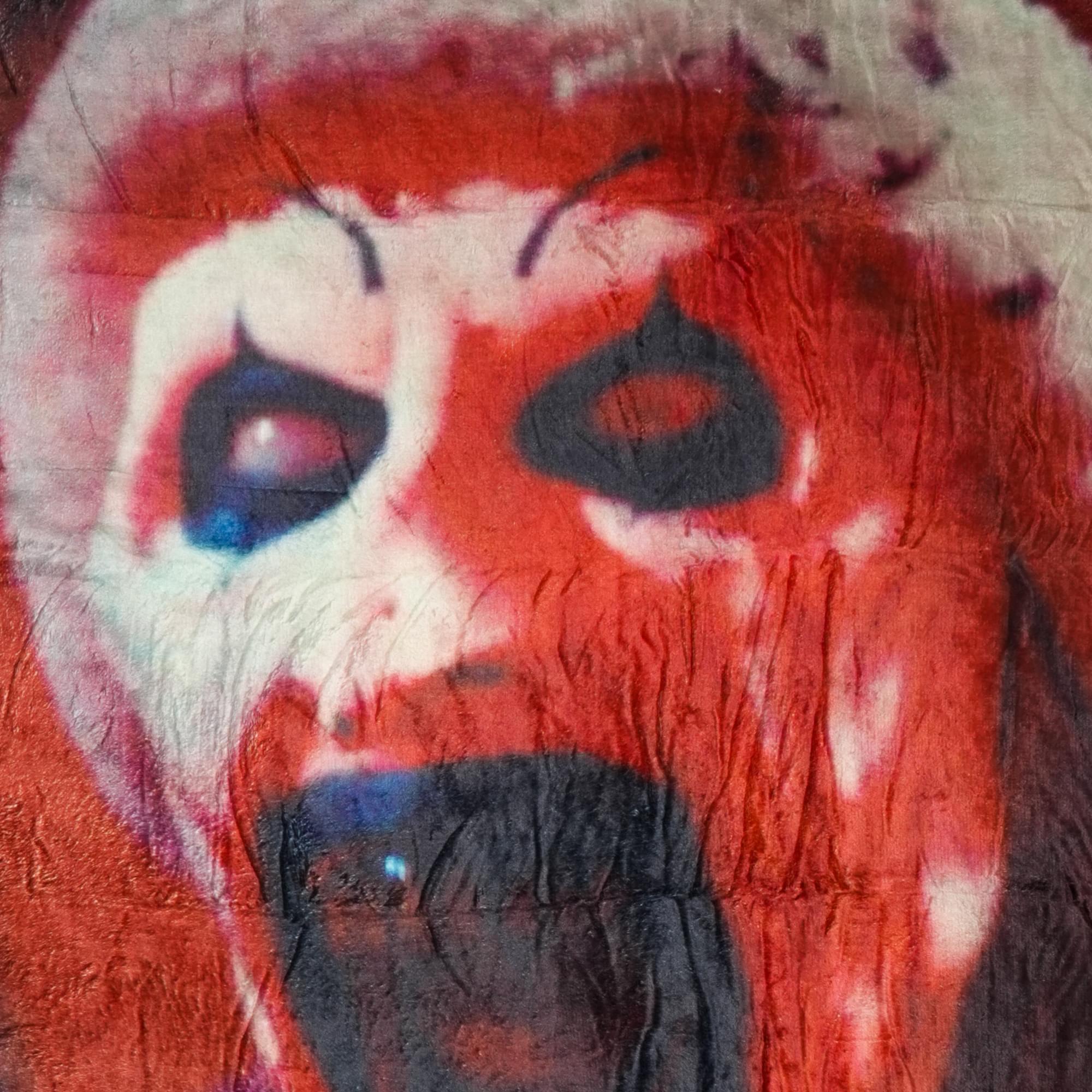 Terrifier 3 Santa Art The Clown Fleece Throw Blanket | 45 x 60 Inches