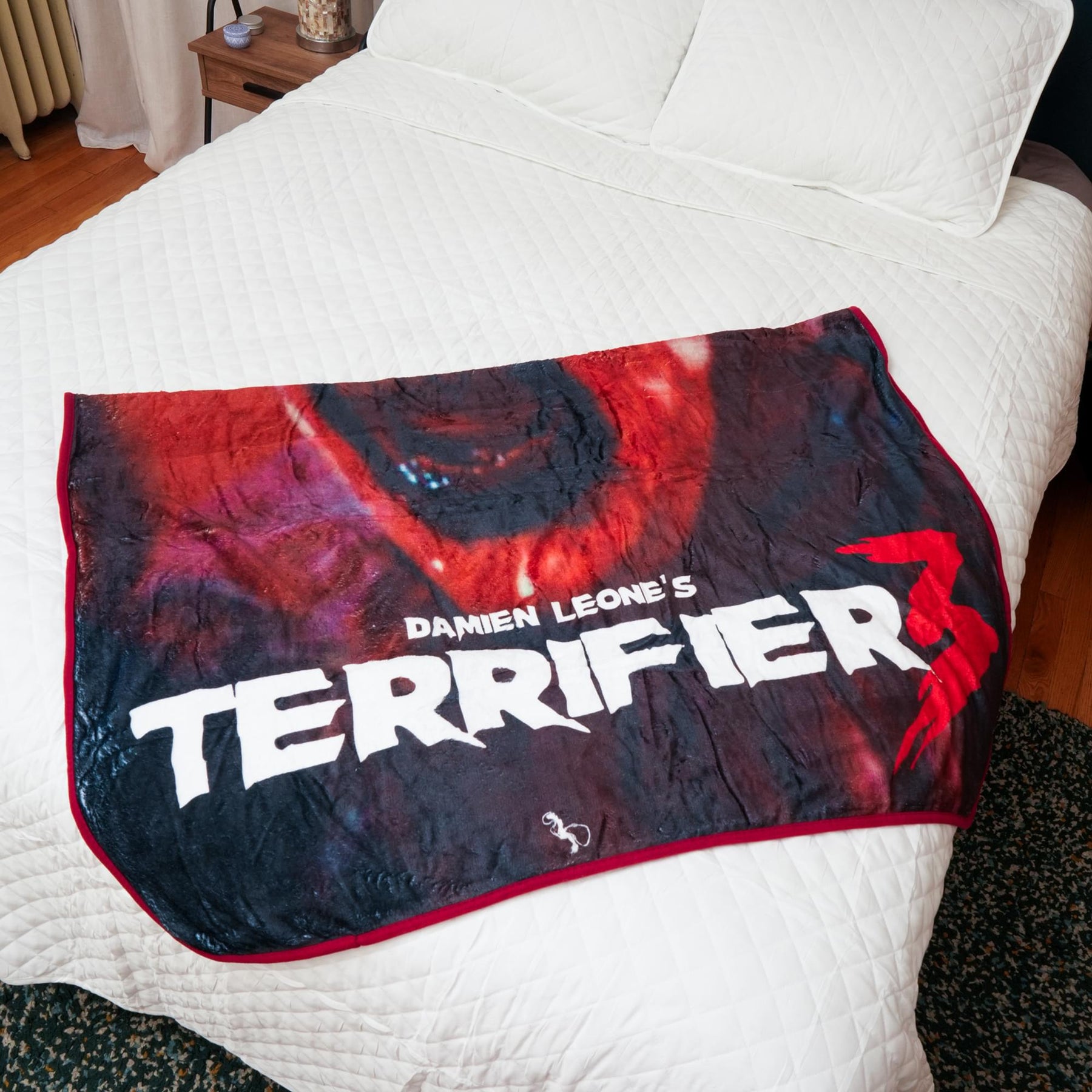 Terrifier 3 Santa Art The Clown Fleece Throw Blanket | 45 x 60 Inches