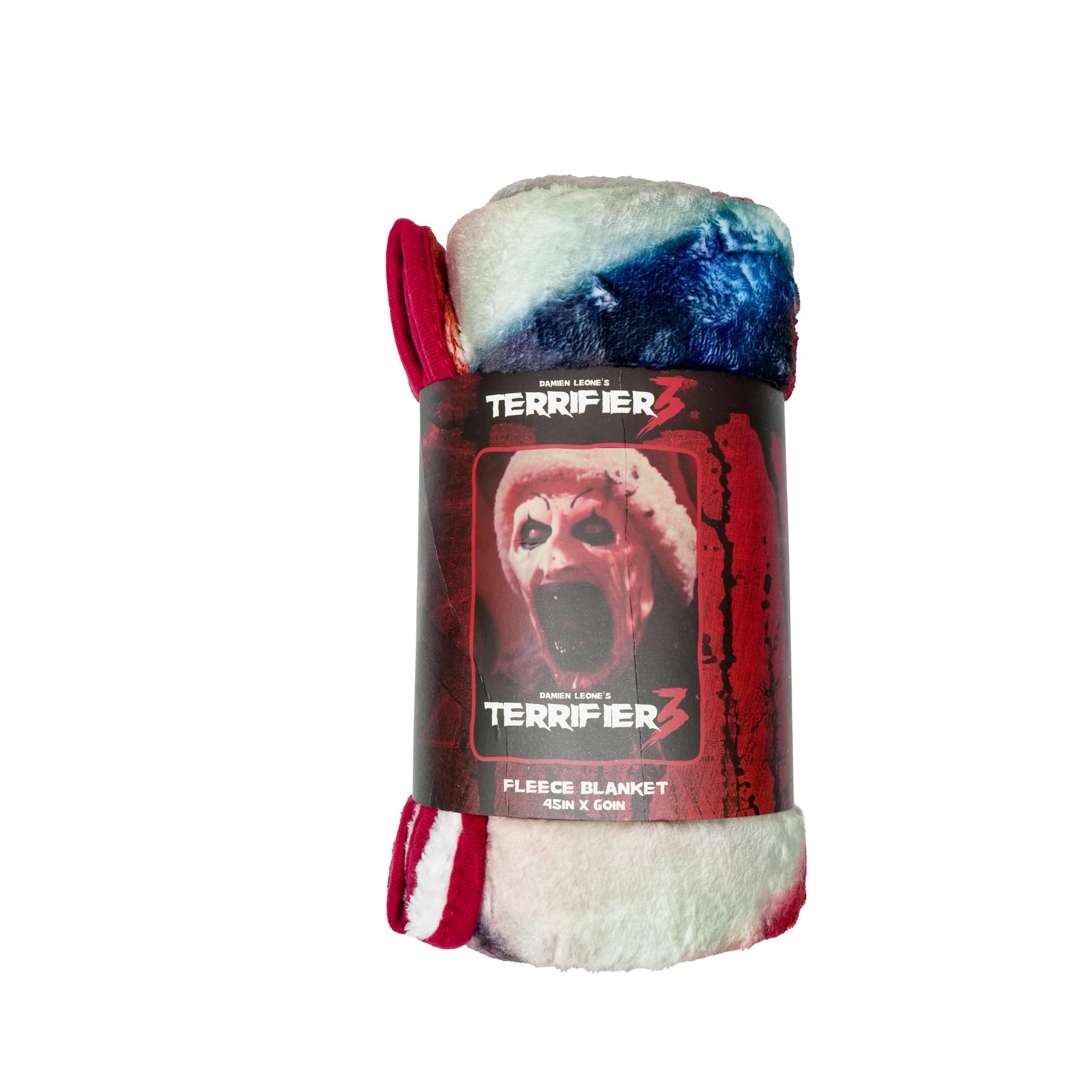Terrifier 3 Santa Art The Clown Fleece Throw Blanket | 45 x 60 Inches