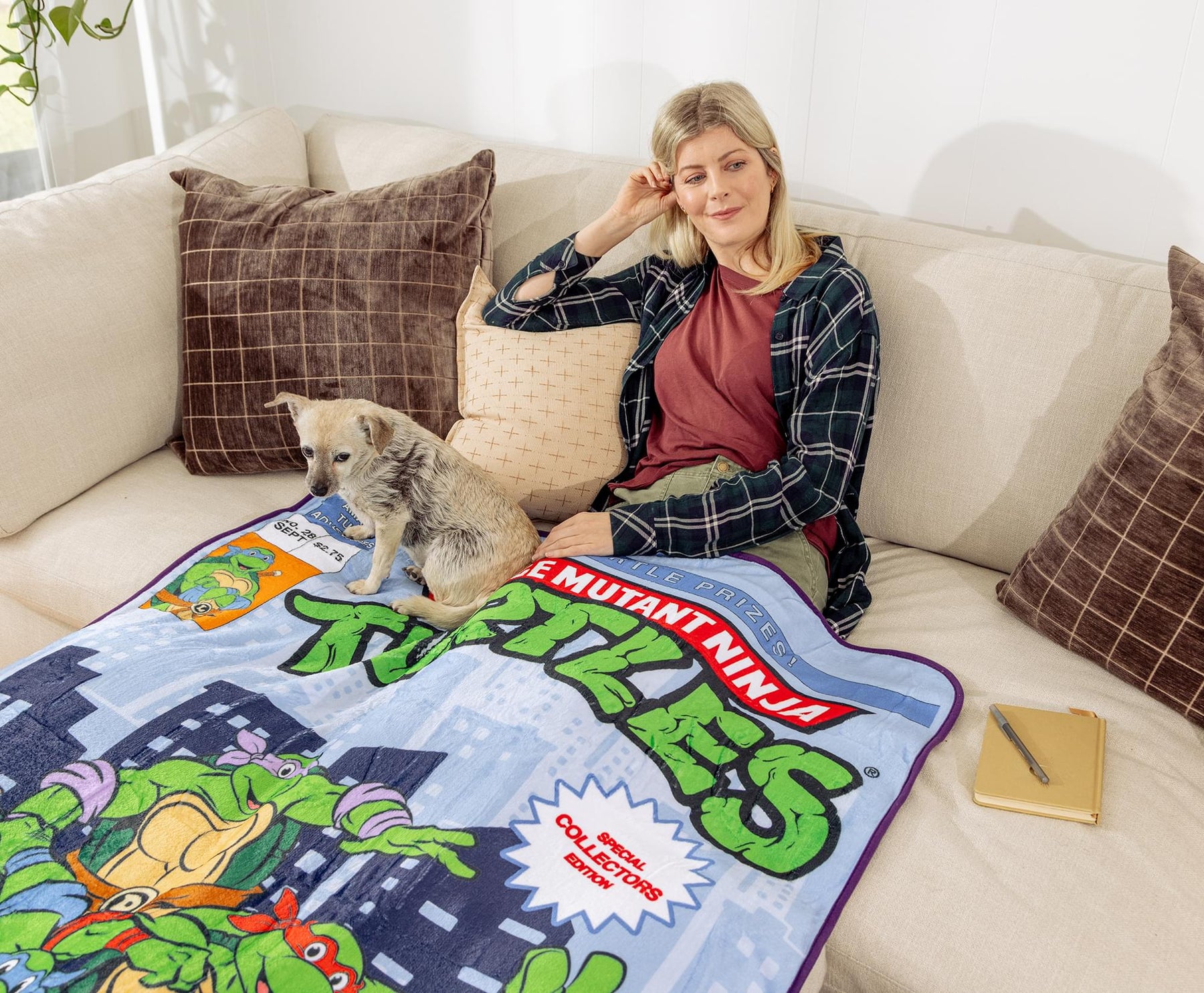 Teenage Mutant Ninja Turtles Comic Heroes 45 x 60 Inch Fleece Throw Blanket