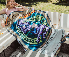 Yu-Gi-Oh! Dark Magician Card Fleece Throw Blanket | 45 x 60 Inches