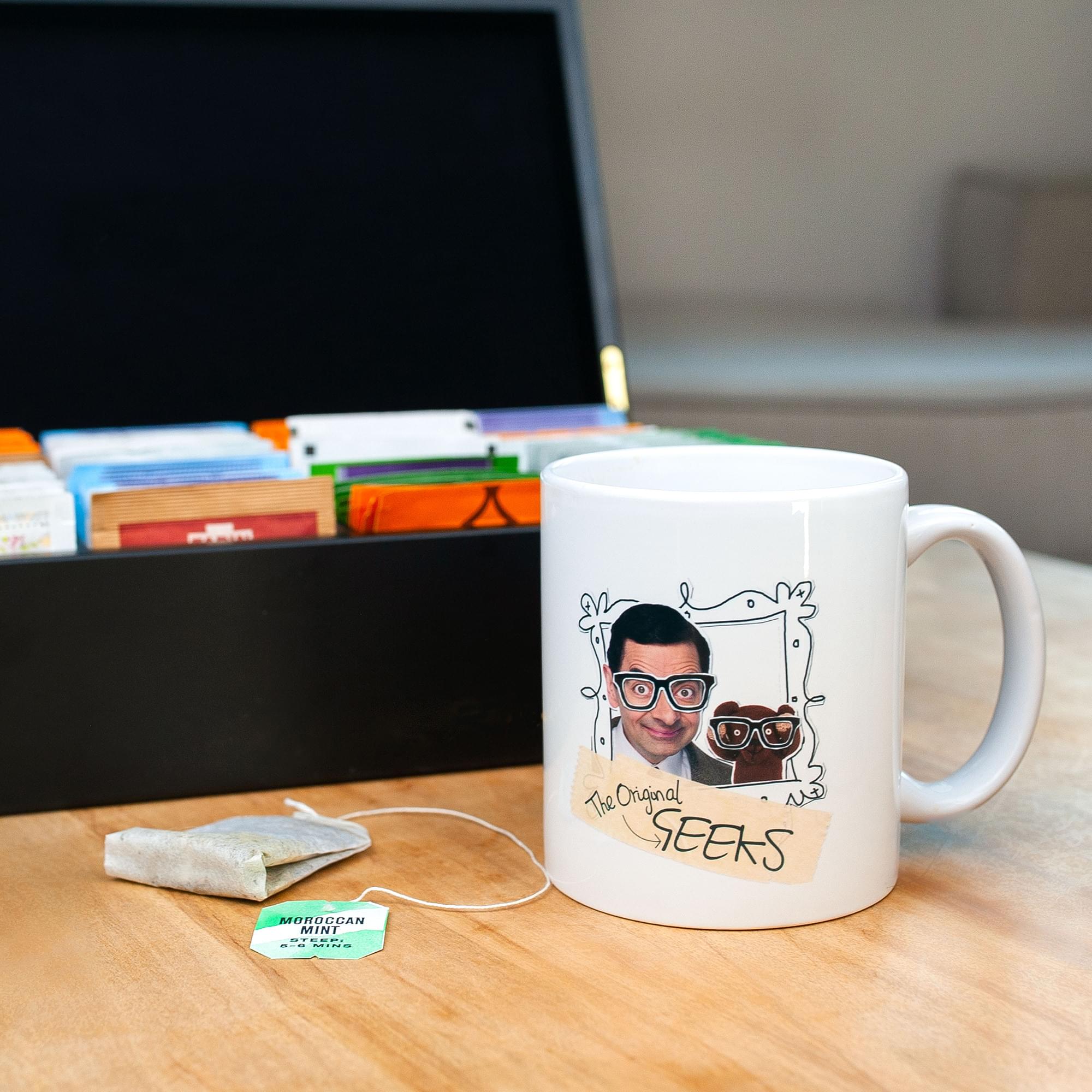 Mr. Bean and Teddy "The Original Geeks" Ceramic Mug | Holds 11 Ounces
