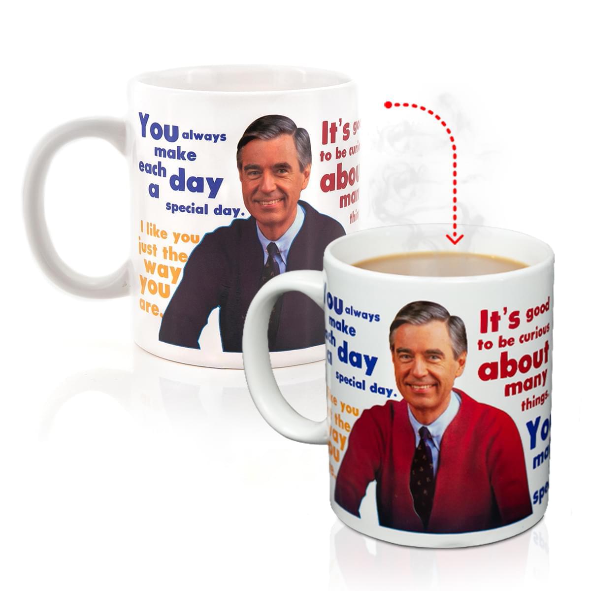 Mister Rogers Sweater Changing Mug | Sweater Changes With Heat | Holds 16 Ounces