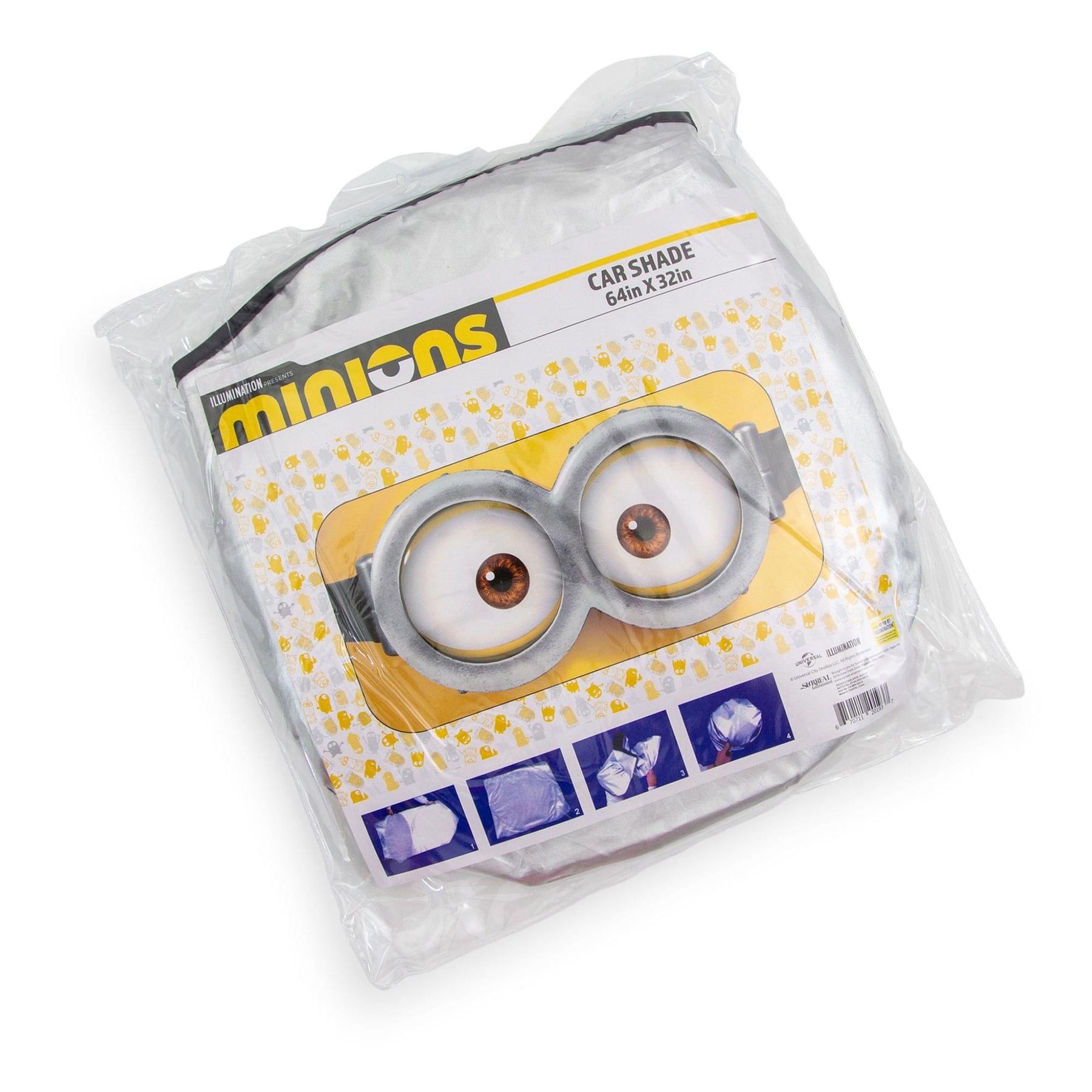 Despicable Me Minions Face Sunshade for Car Windshield | 64 x 32 Inches