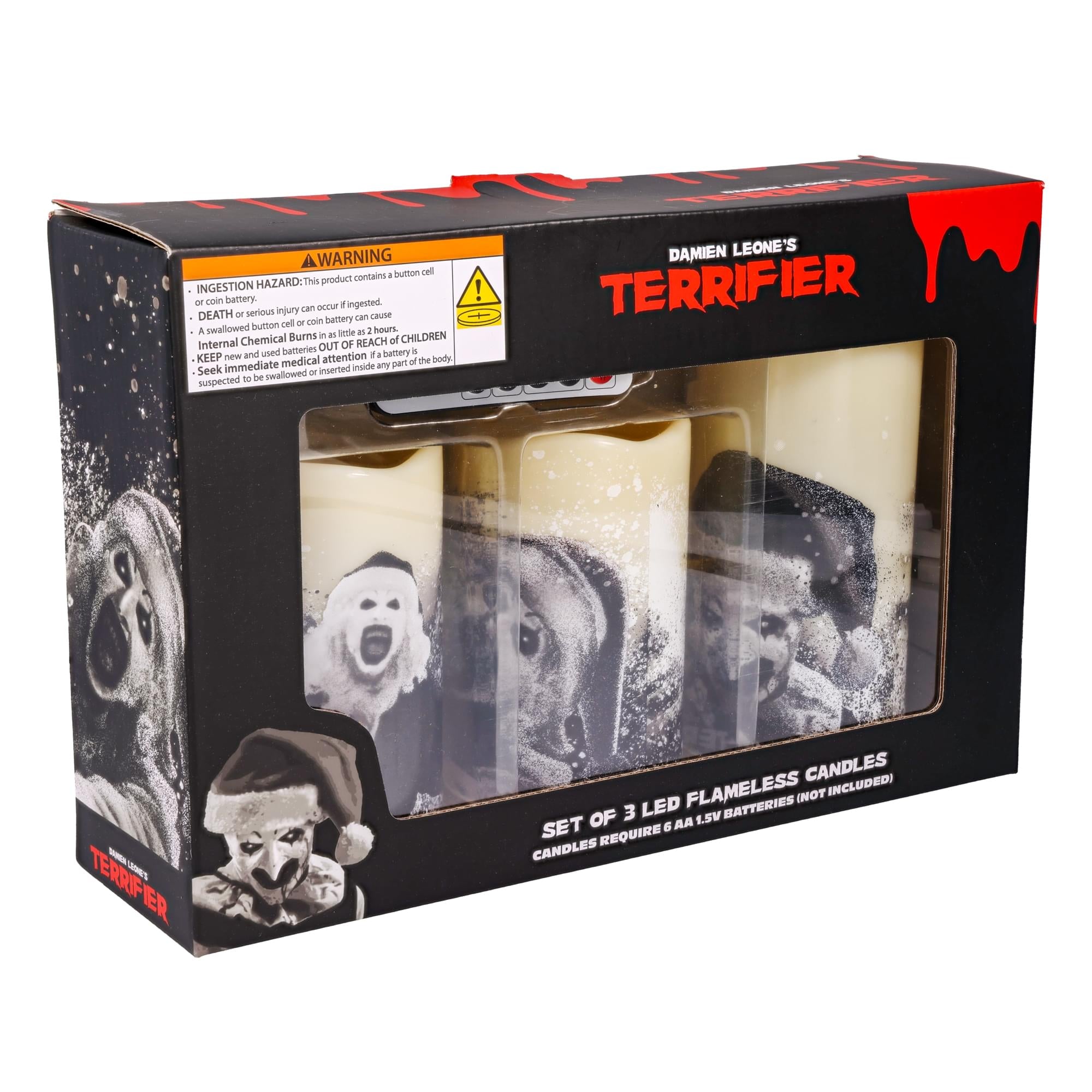 Terrifier 3-Piece LED Flameless Candle Set With Remote Control
