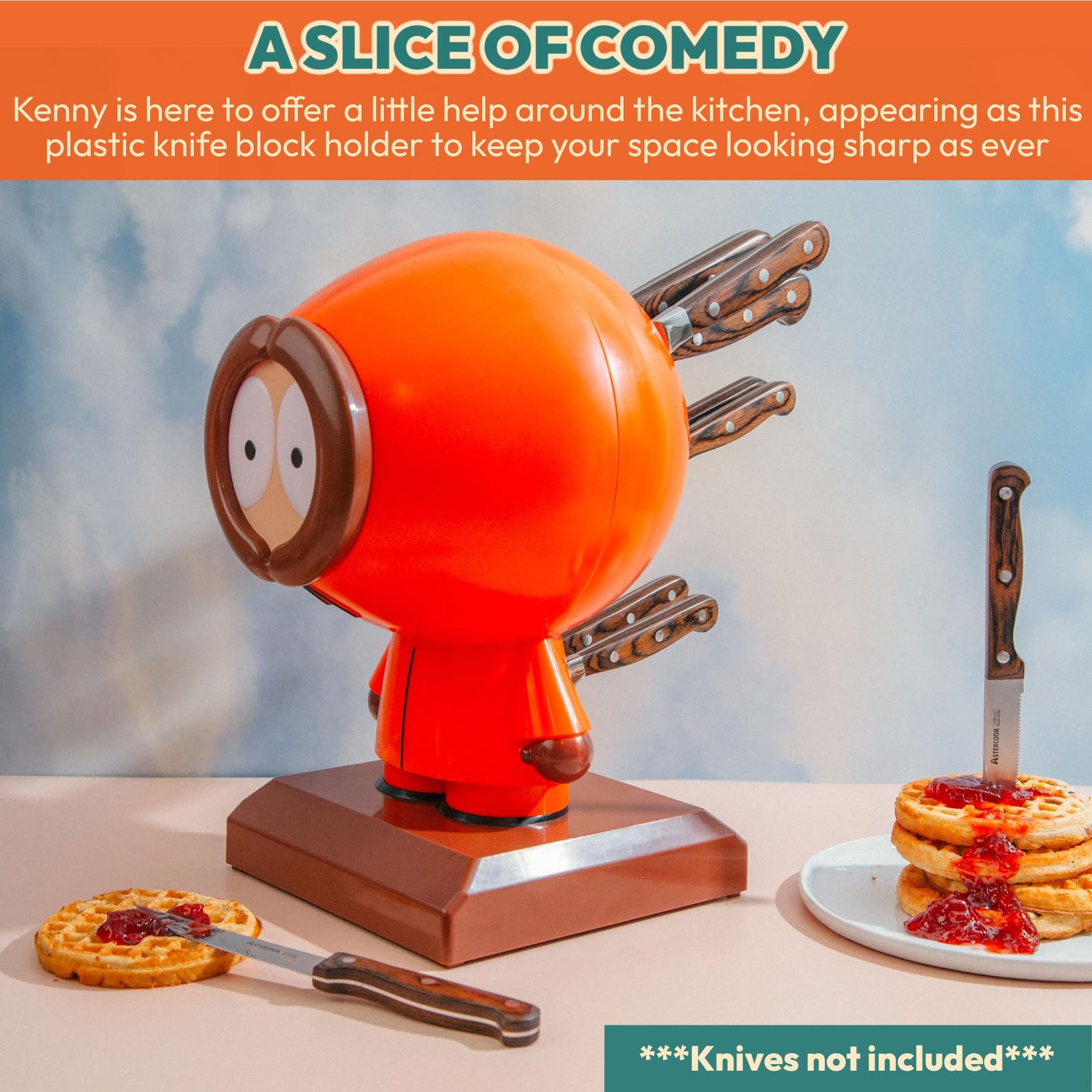 South Park Kenny 10-Slot Knife Block Holder - Brown/Orange - One Size