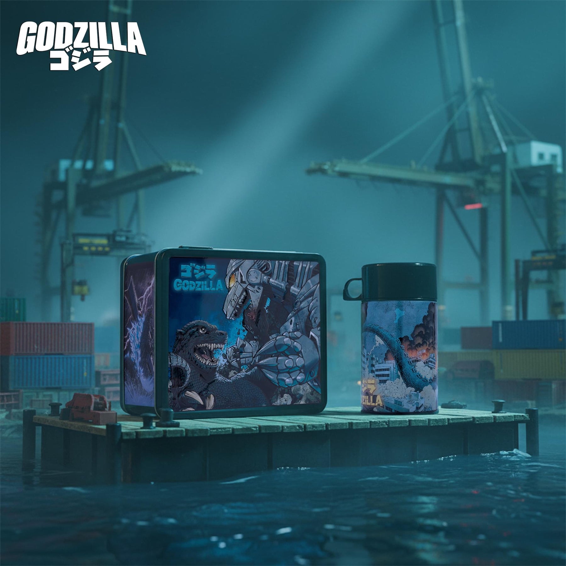 Godzilla Vs. Mechagodzilla Metal Tin Lunchbox With Beverage Container