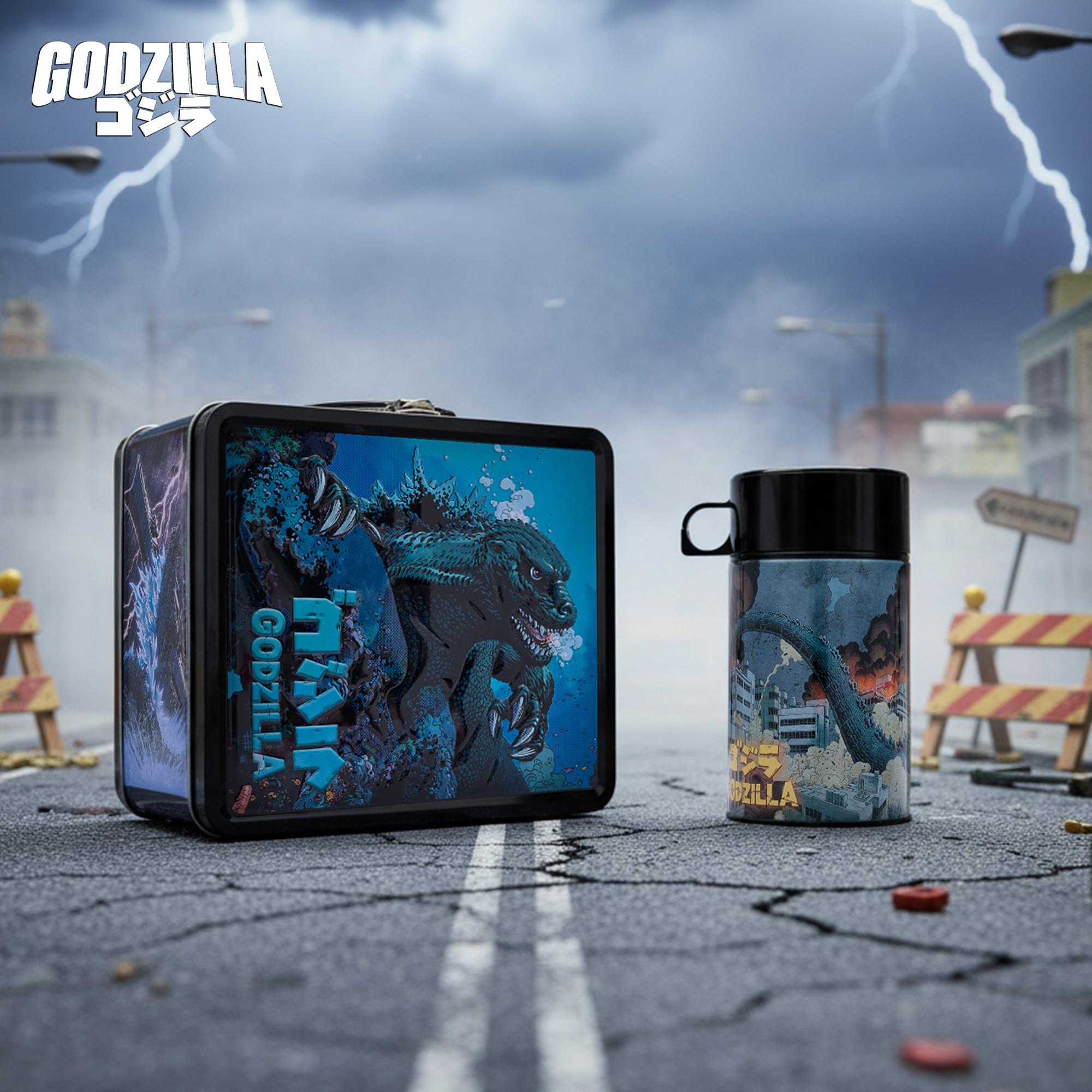 Godzilla Vs. Mechagodzilla Metal Tin Lunchbox With Beverage Container