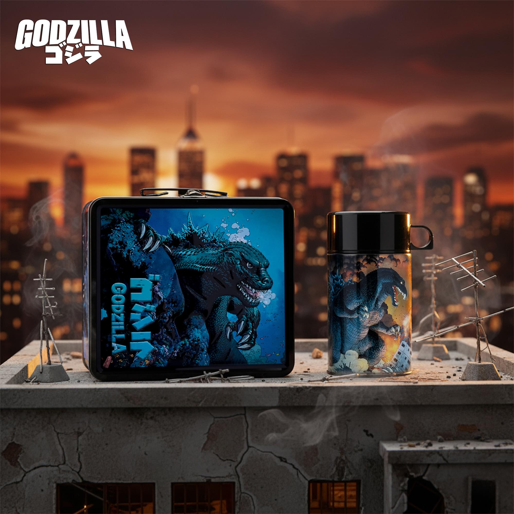Godzilla Vs. Mechagodzilla Metal Tin Lunchbox With Beverage Container