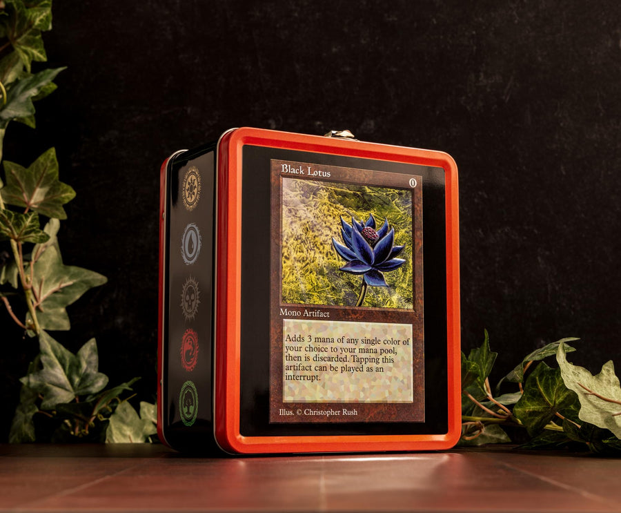Magic: The Gathering Black Lotus Retro Metal Lunchbox | 7 x 8 x 4 Inches
