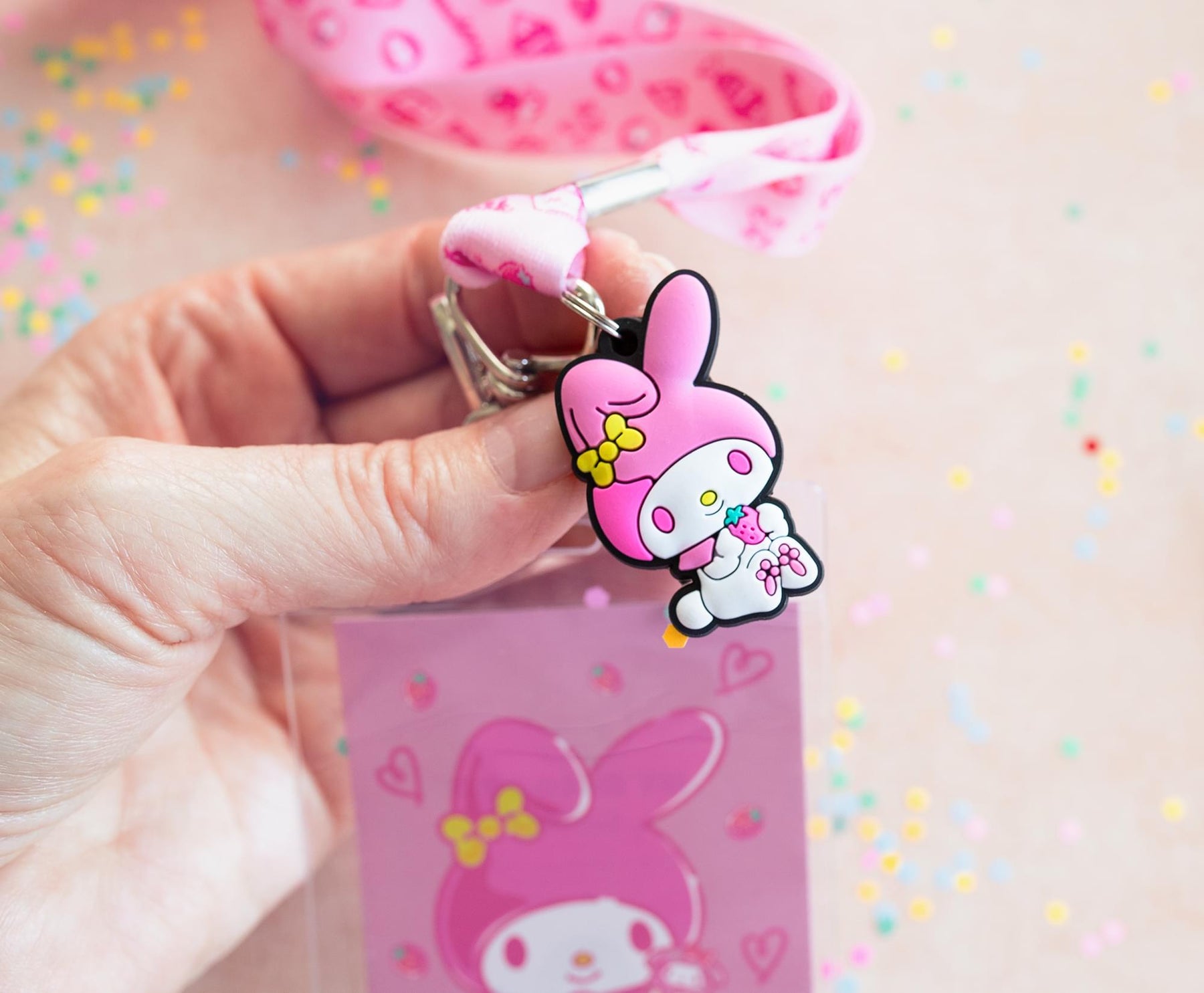 Sanrio My Melody And Kuromi Lanyards With ID Badge Holders and Charms | Set of 2
