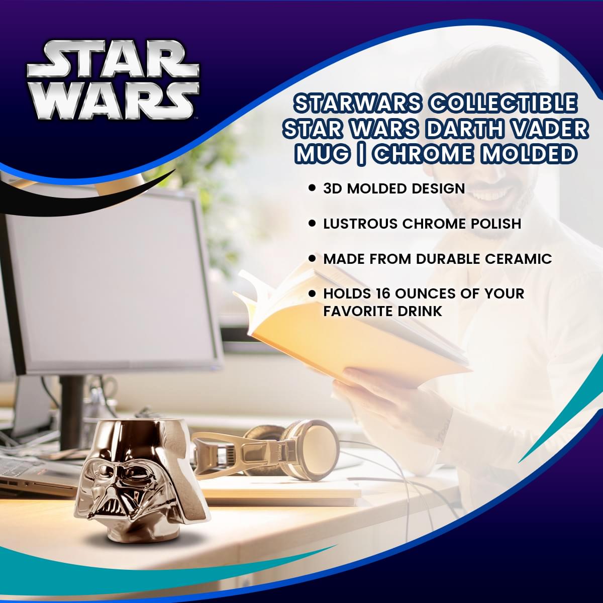 StarWars Collectible | Star Wars Darth Vader Mug | Chrome Molded