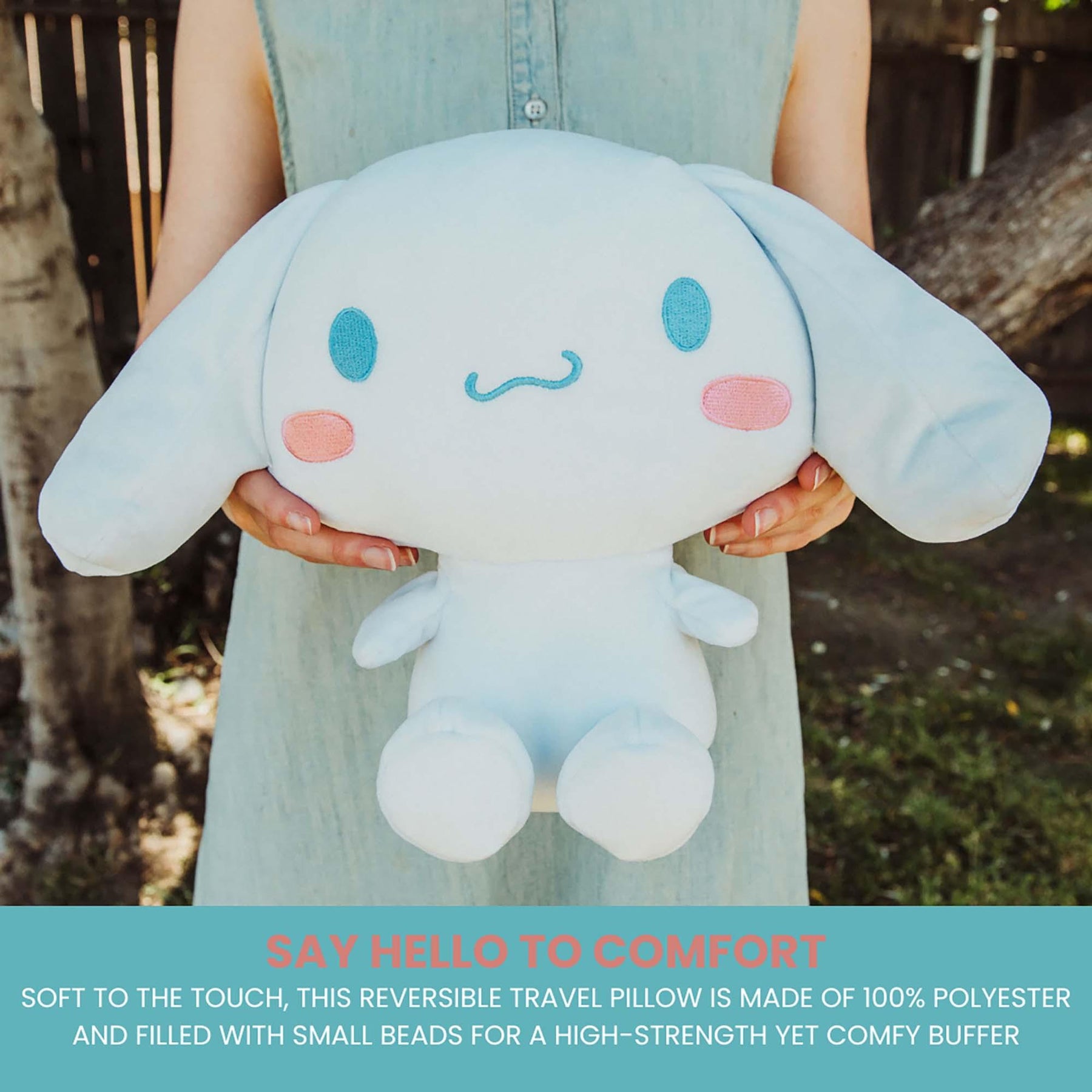 Sanrio Cinnamoroll Reversible Neck Roll Pillow and Plush Toy