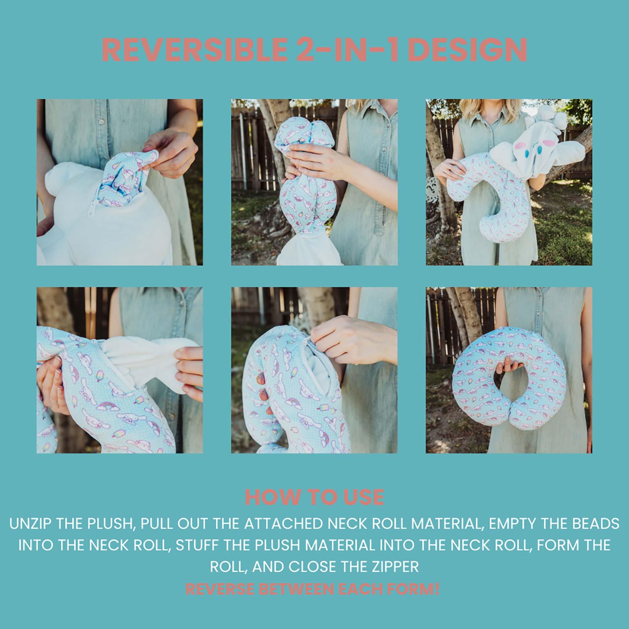 Sanrio Cinnamoroll Reversible Neck Roll Pillow and Plush Toy
