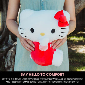 Sanrio Hello Kitty Reversible Neck Roll Pillow and Plush Toy
