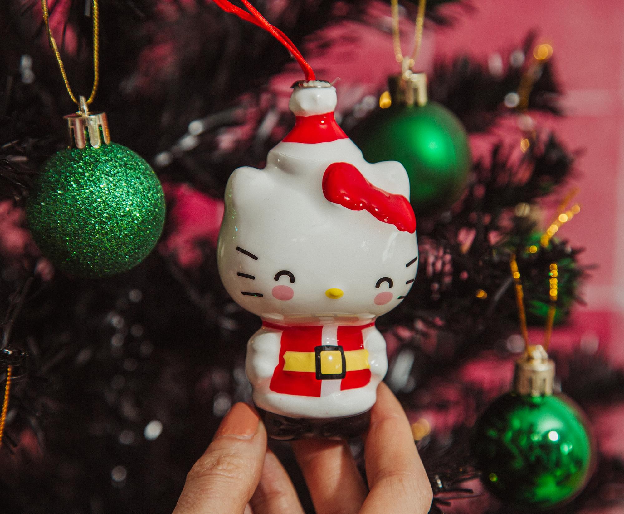 Sanrio Hello Kitty Santa 4-Inch Shatterproof Decoupage Ornament