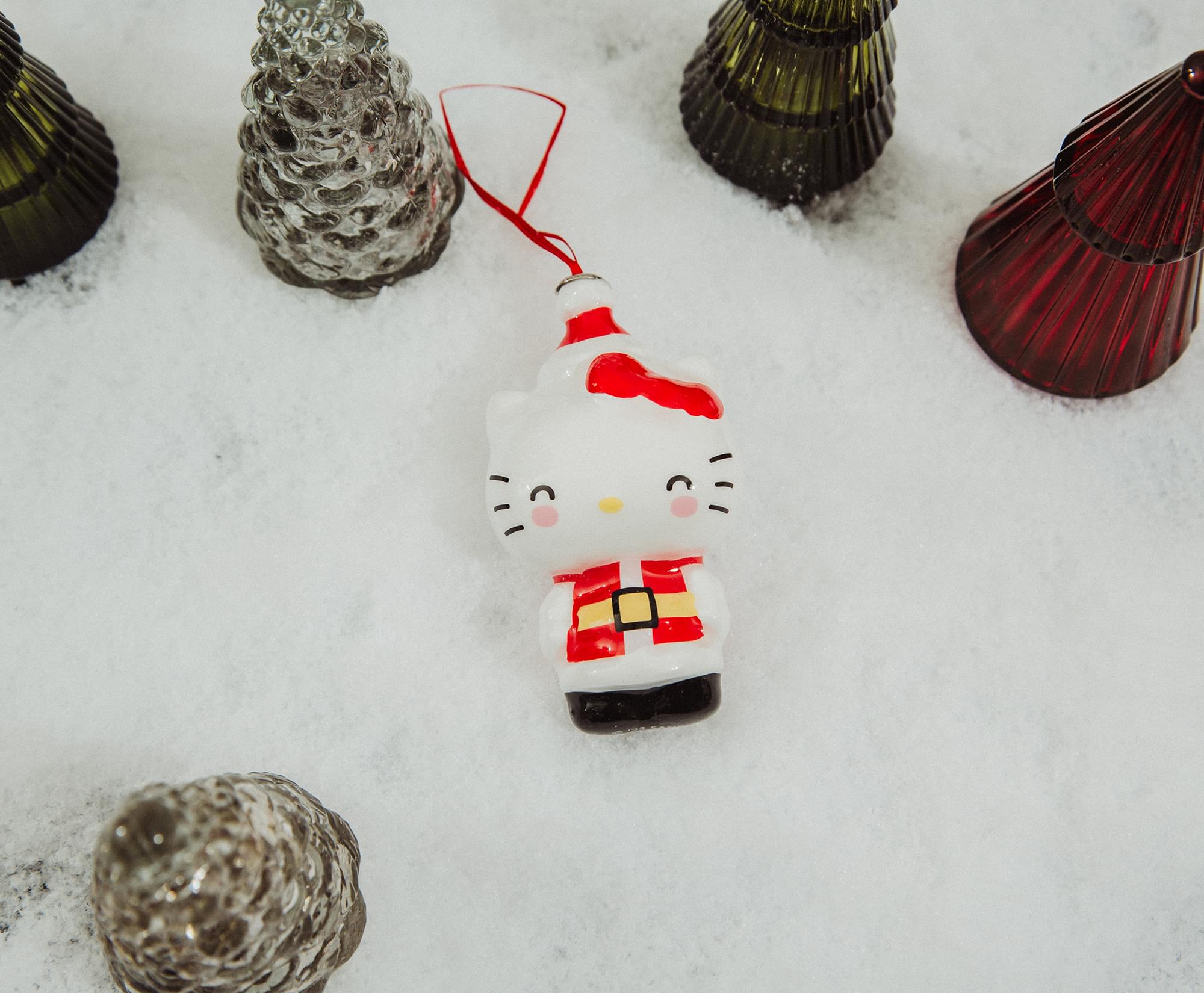Sanrio Hello Kitty Santa 4-Inch Shatterproof Decoupage Ornament