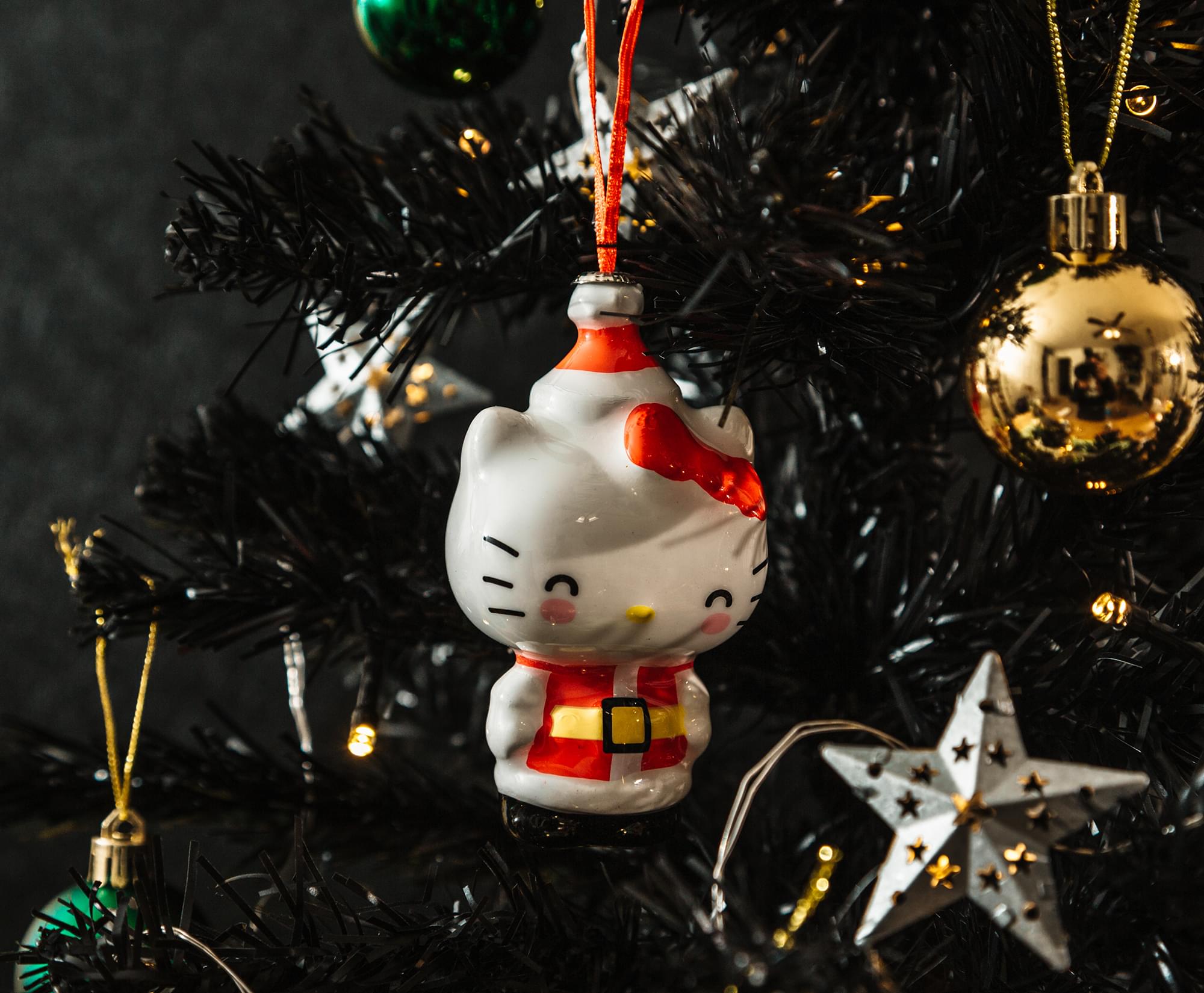 Sanrio Hello Kitty Santa 4-Inch Shatterproof Decoupage Ornament