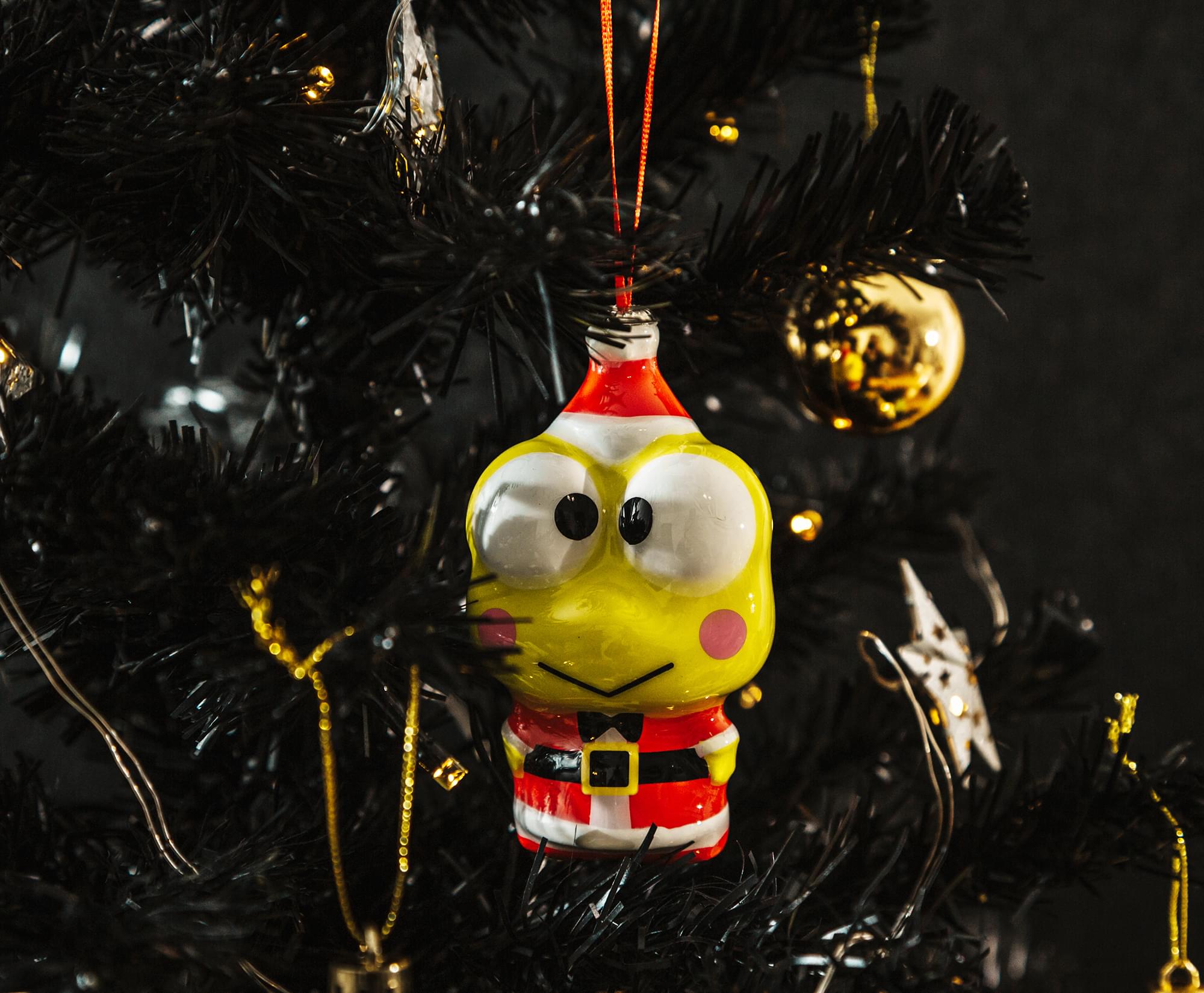 Sanrio Keroppi Santa 4-Inch Shatterproof Decoupage Ornament