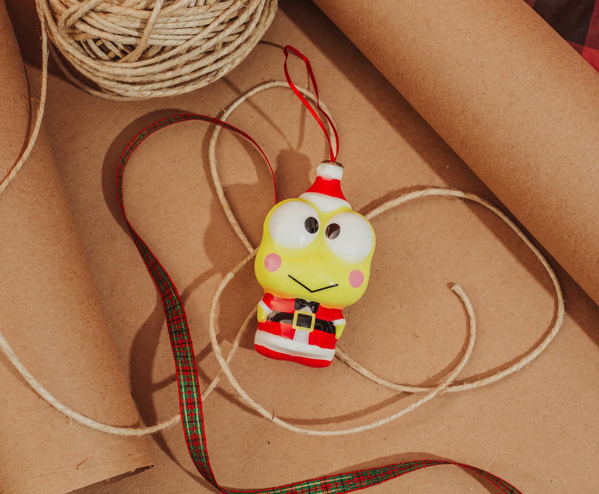 Sanrio Keroppi Santa 4-Inch Shatterproof Decoupage Ornament