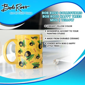Bob Ross Collectibles | Bob Ross Happy Trees Mug | Yellow