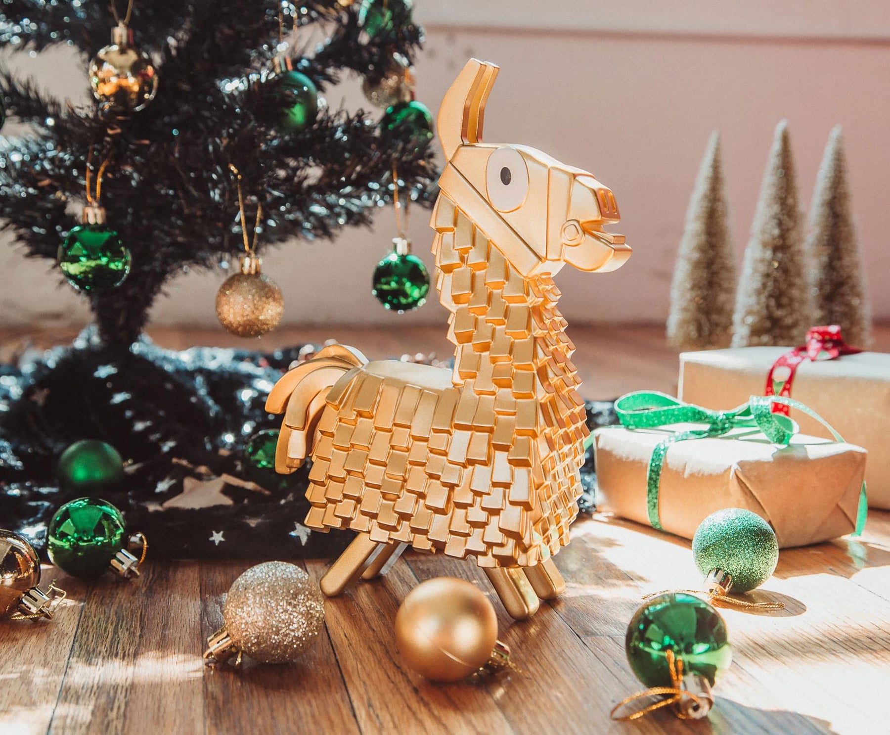 Fortnite Gold Loot Llama Figural Holiday Tree Topper Decoration