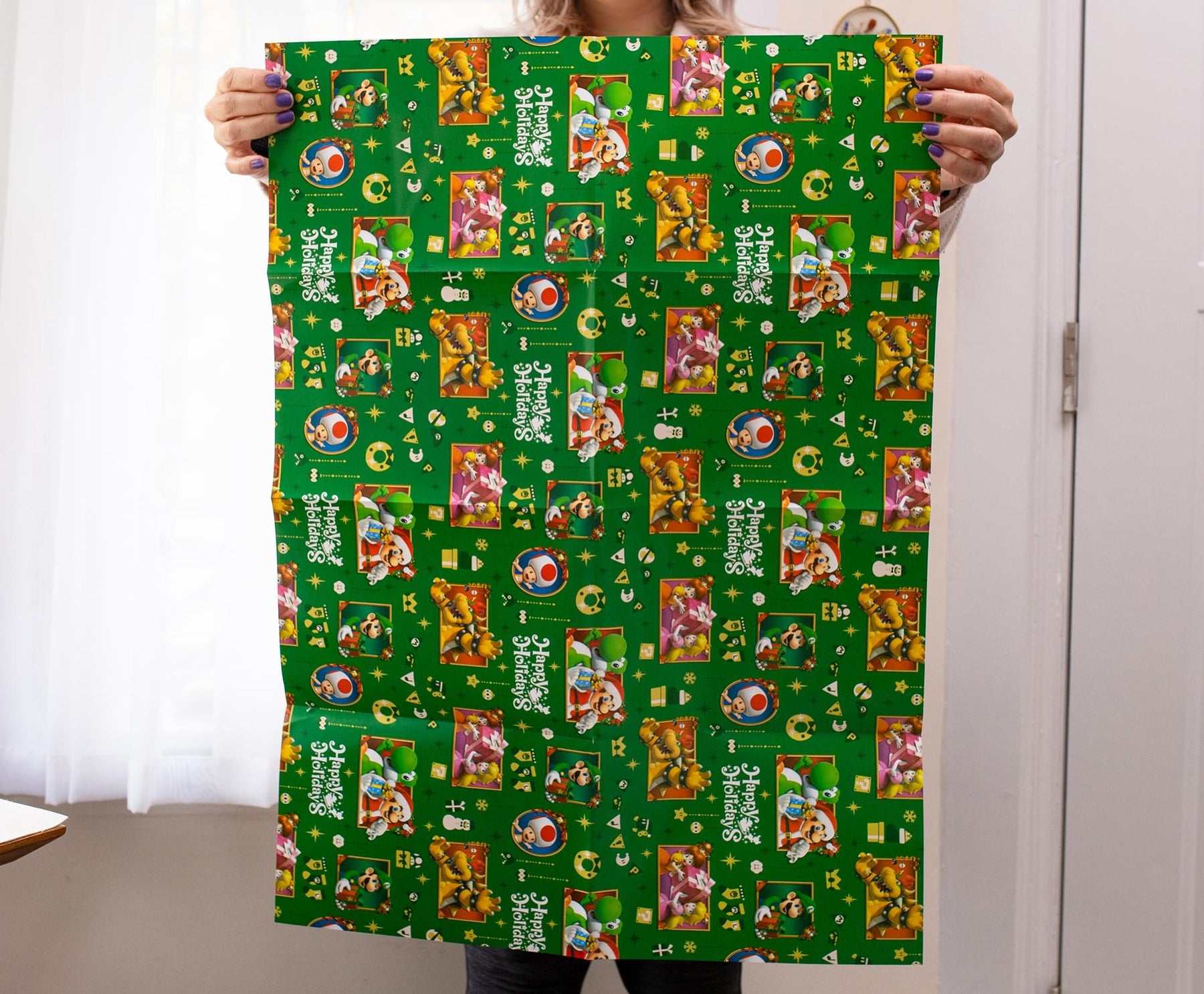 Super Mario Bros. 9-Piece Holiday Wrapping Paper Kit