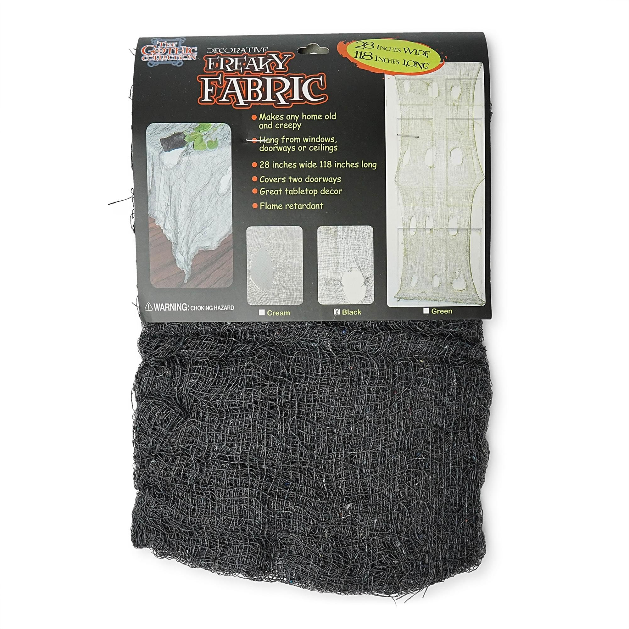 Freaky Fabric Halloween Décor, Loose Weave, Black