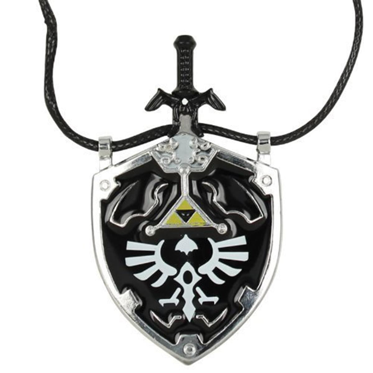 Legend of Zelda Hylian Shield Link's Master Sword Necklace, Black