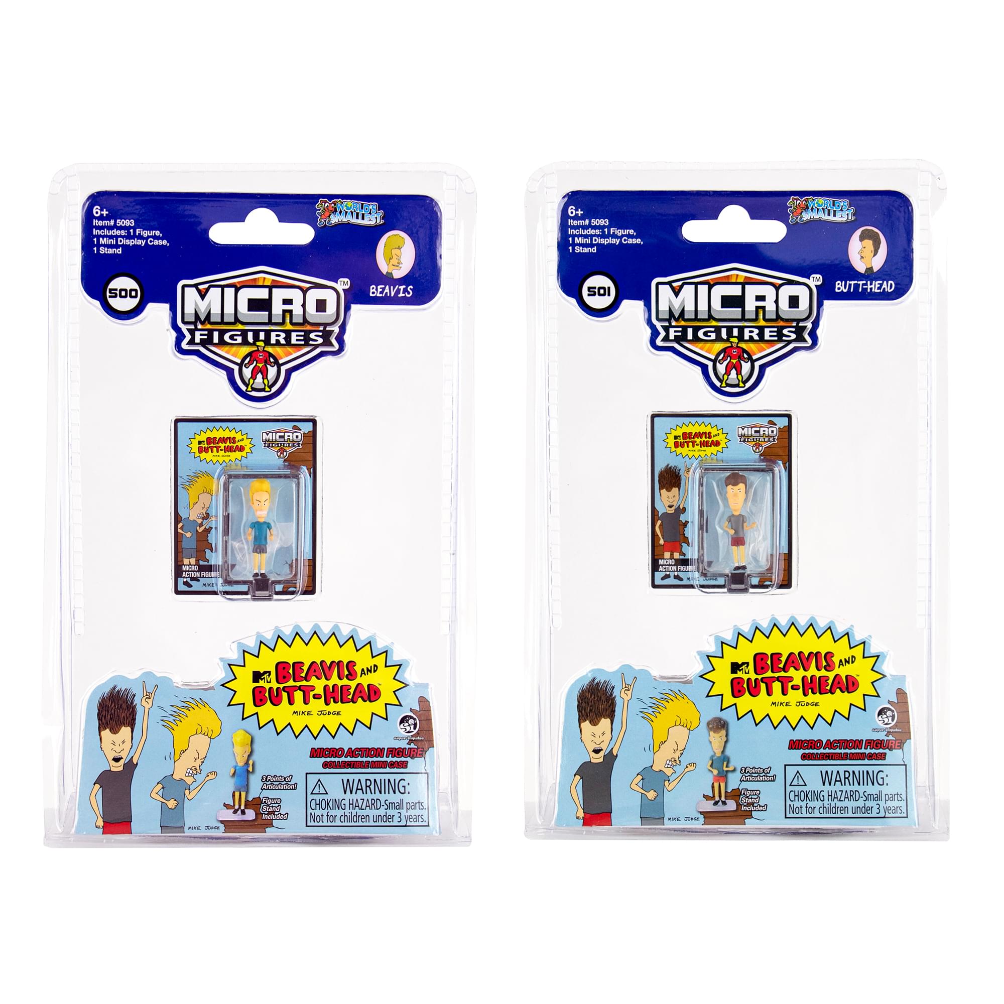 Worlds Smallest Beavis and Butthead Micro Figure | One Random