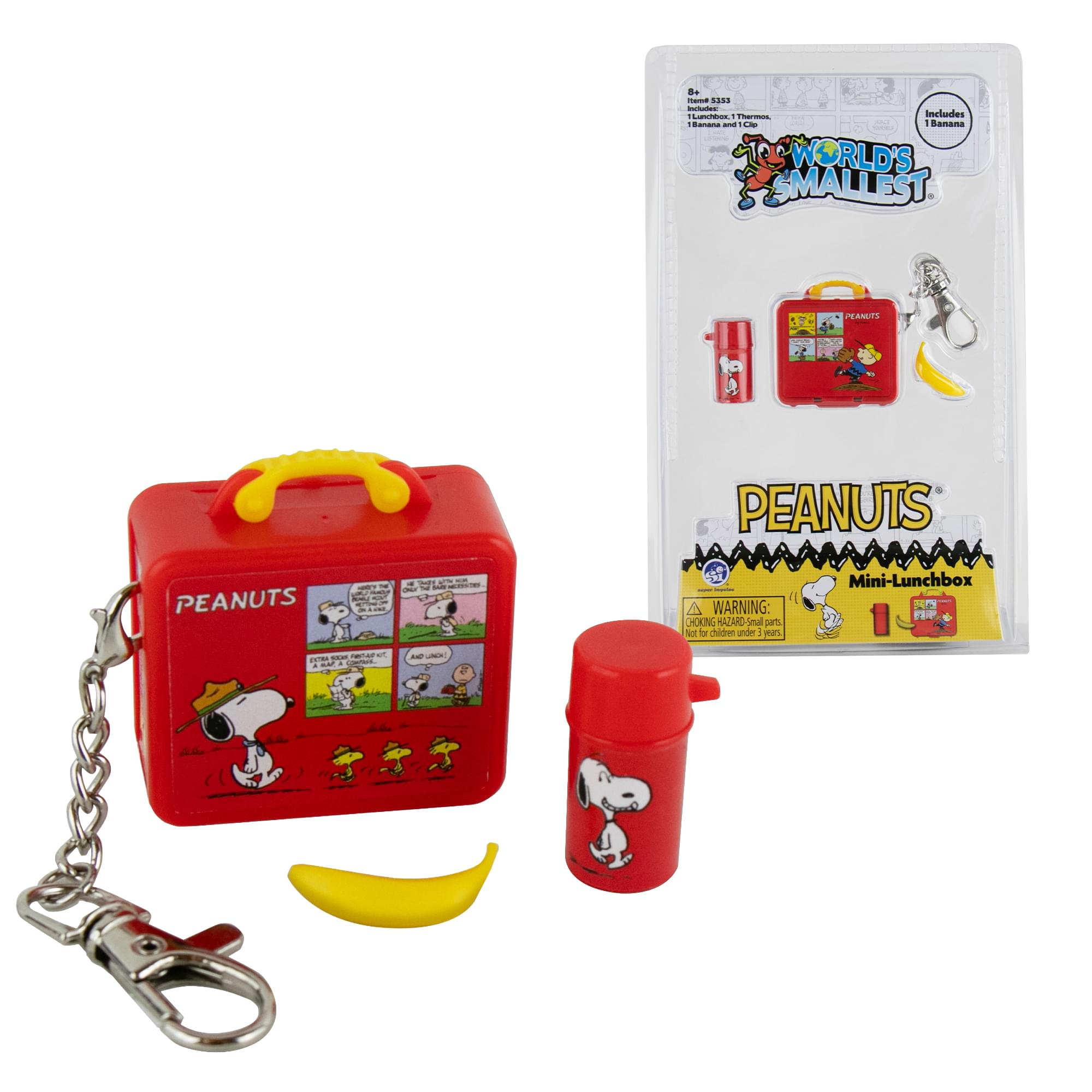 World's Smallest Peanuts Mini Lunchbox Keychain With Accessories