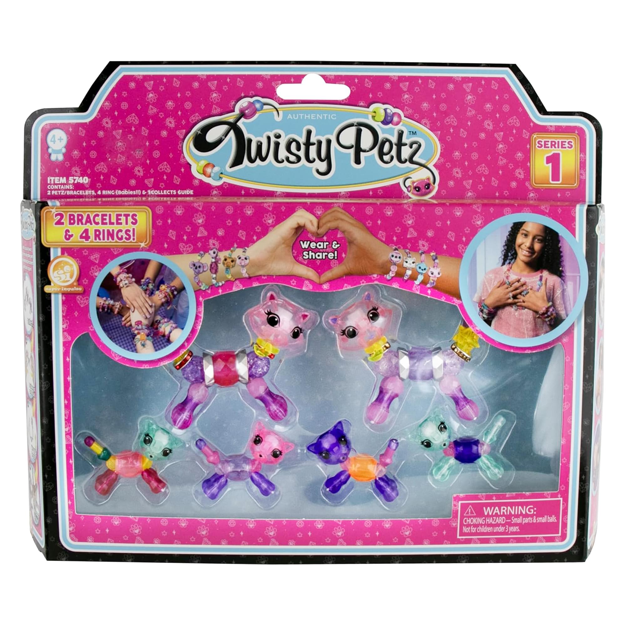 Twisty Petz Kitty Family Pack | 2 Bracelets & 4 Rings